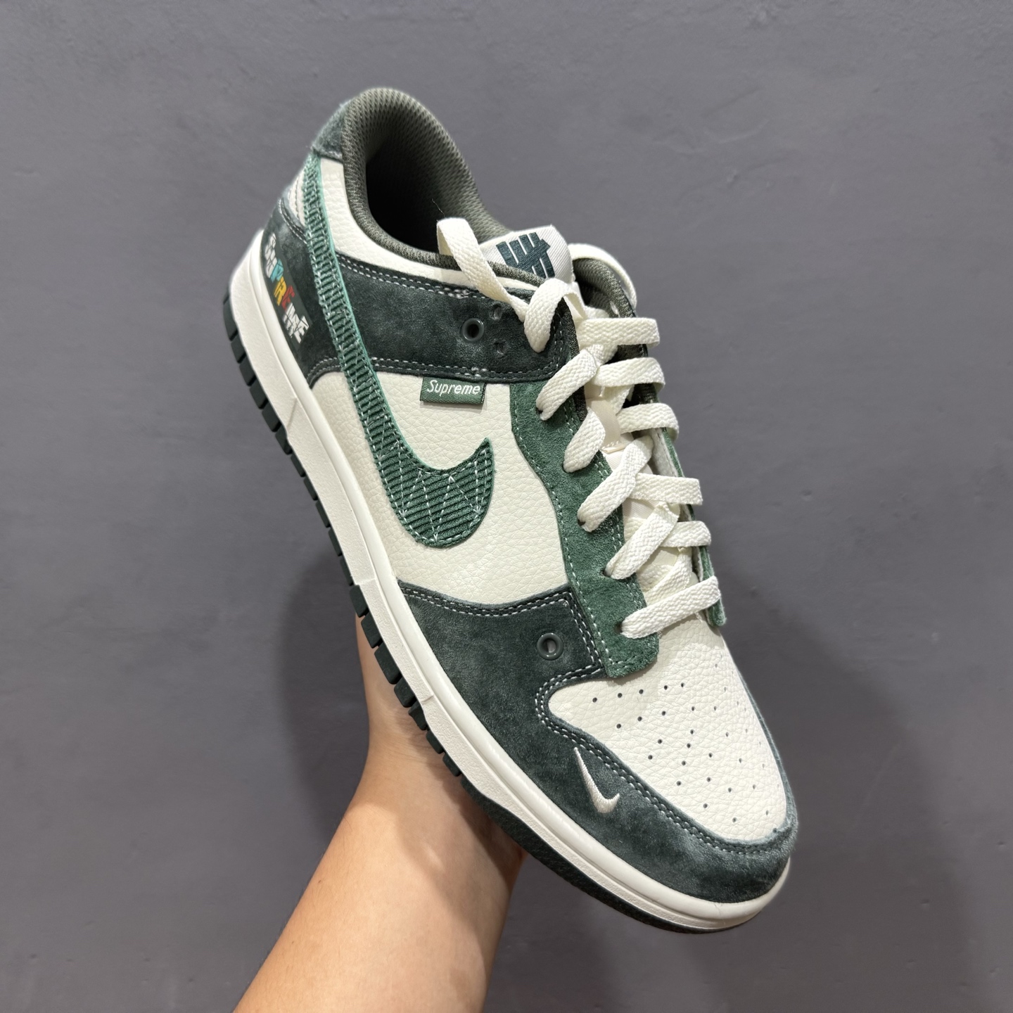 XC版Nike SB Dunk Low x Supreme x UNDEFEATED 白绿翻毛  DJ2024-042