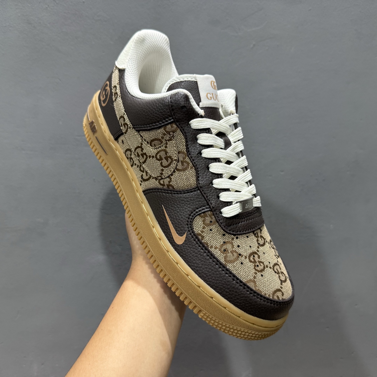 Nike Air Force 1'07 Low 古驰联名 咖啡棕生胶 空军一号低帮休闲板鞋 LW9279-004