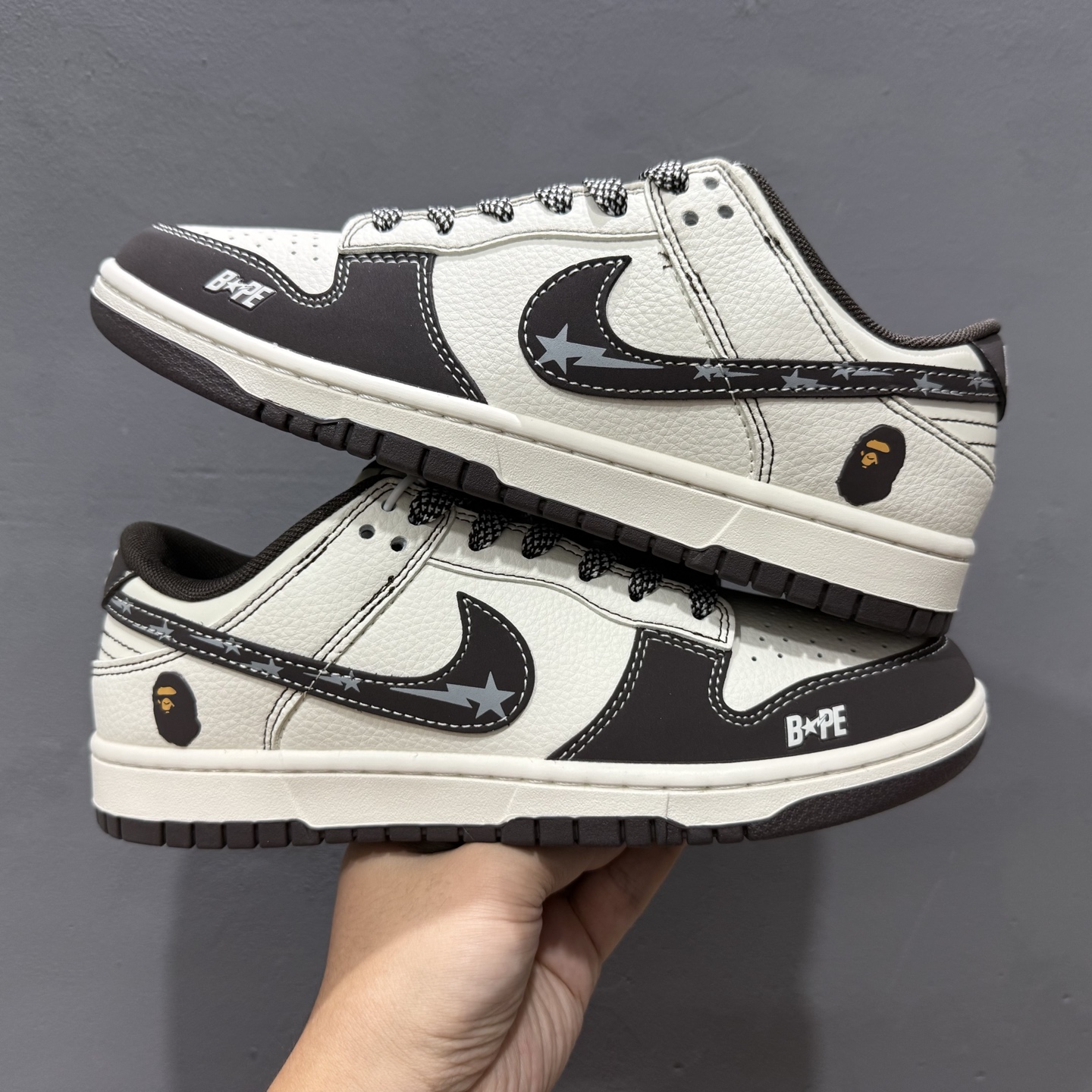 独家实拍C版 Nike SB Dunk Low x BAPE 黑白满天星 XF8698-080