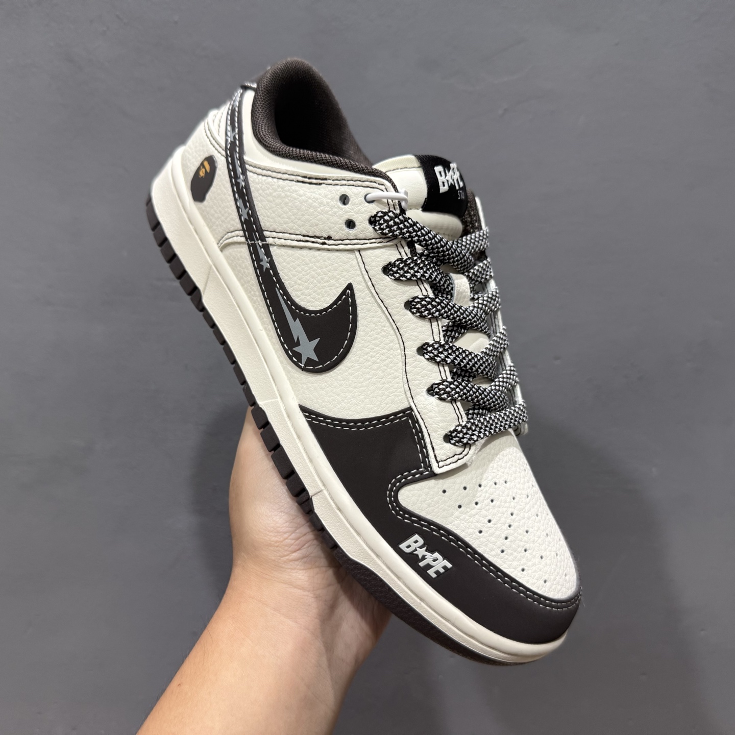 独家实拍C版 Nike SB Dunk Low x BAPE 黑白满天星 XF8698-080