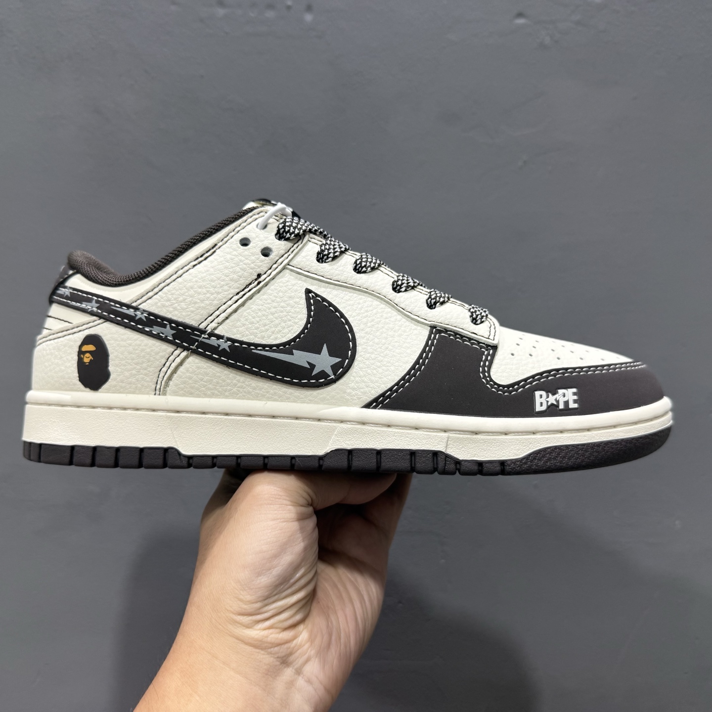 独家实拍C版 Nike SB Dunk Low x BAPE 黑白满天星 XF8698-080