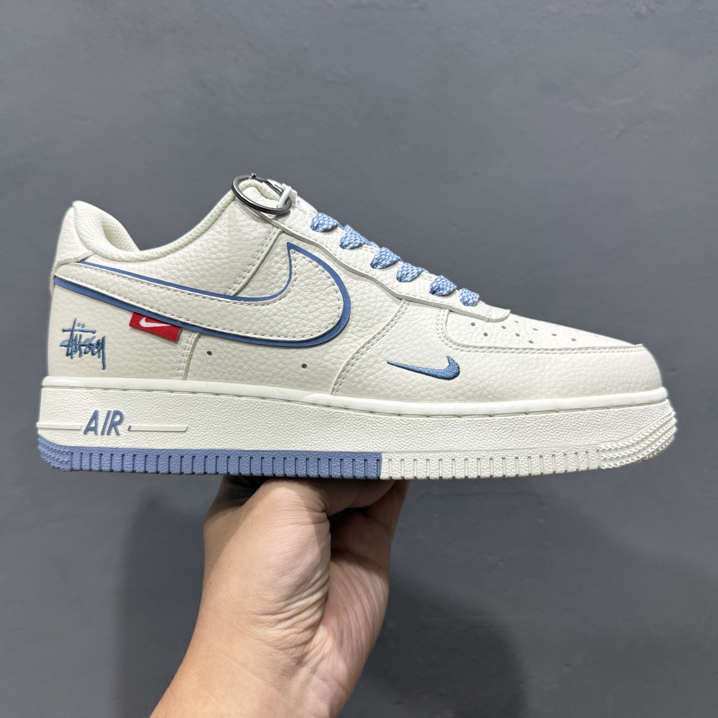 独家实拍C版 Nike Air Force 1 Low 07 x Stussy 白蓝小勾满天星 CS5288-019 独家实拍C版 Nike Air Force 1 Low 07 x Stussy 白蓝小勾满天星 CS5288-019