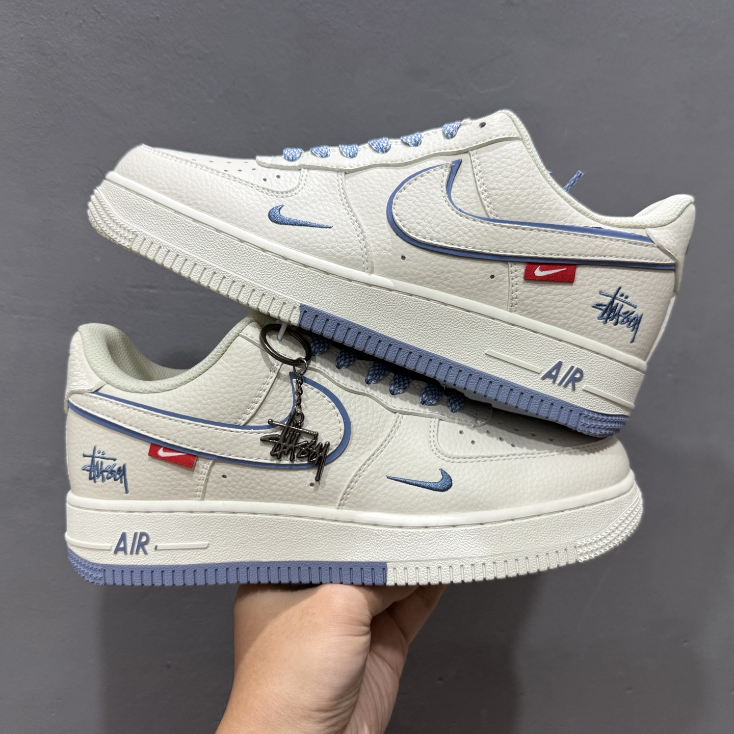 独家实拍C版 Nike Air Force 1 Low 07 x Stussy 白蓝小勾满天星 CS5288-019 独家实拍C版 Nike Air Force 1 Low 07 x Stussy 白蓝小勾满天星 CS5288-019