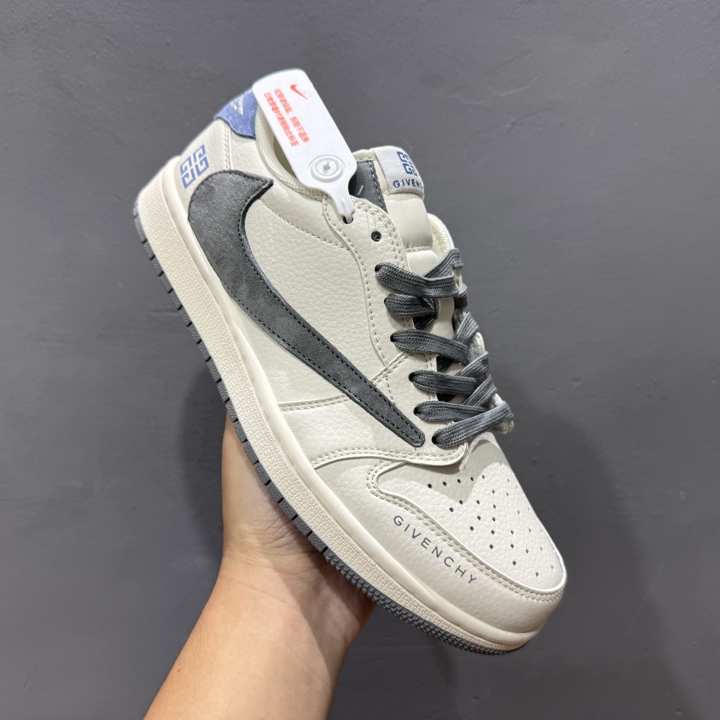 XC版Travis Scott x Fragment Design x Air Jordan 1 Low SP AJ1 乔1 LV联名深海蓝 低帮文化休闲板鞋 LX1988-111