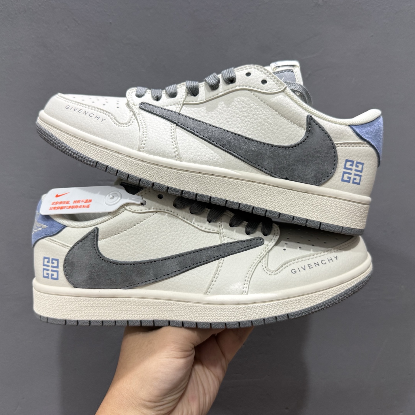 XC版Travis Scott x Fragment Design x Air Jordan 1 Low SP AJ1 乔1 LV联名深海蓝 低帮文化休闲板鞋 LX1988-111