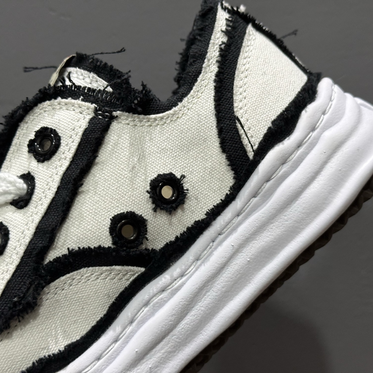 Maison Mihara Yasuhiro x AMIRI Skel-Top Low MMY 三原康裕 圆头系带 低帮 帆布 溶解鞋