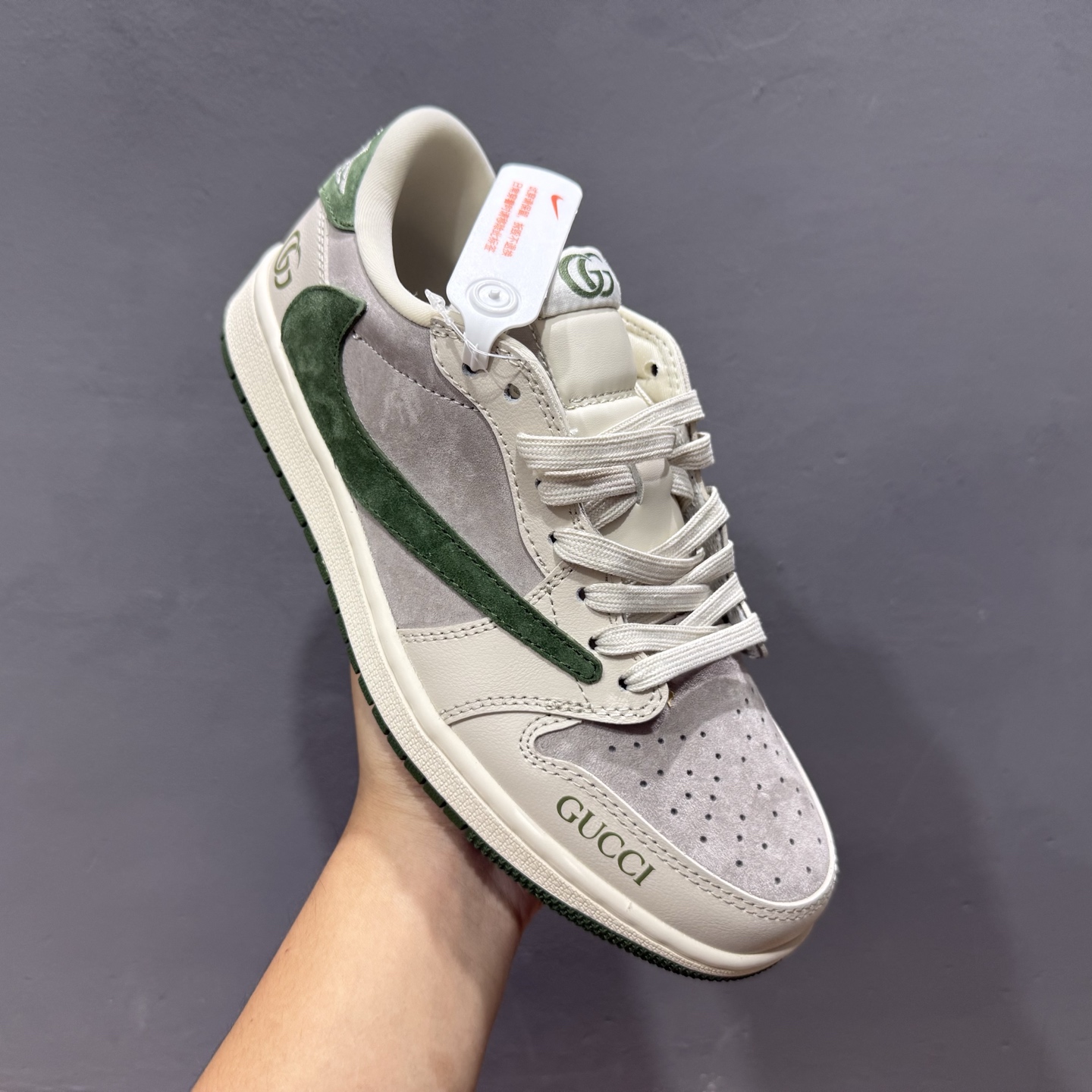 XC版Travis Scott x Fragment Design x Jordan Air Jordan 1 Low SP AJ1 乔1LV联名暮云灰 低帮文化休闲板鞋 LX1988-102