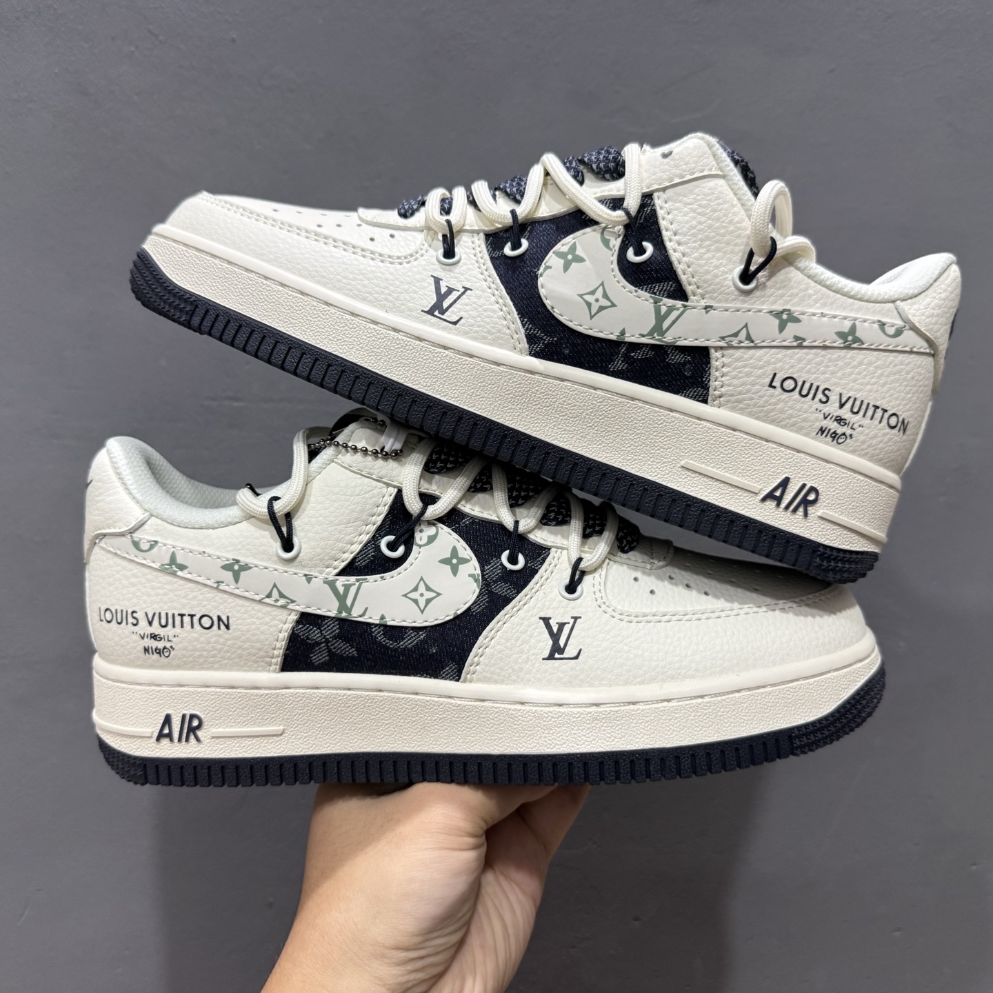 Nike Air Force 1'07 Low LV联名 深蓝底抽绳 空军一号低帮休闲板鞋 DM6868-098