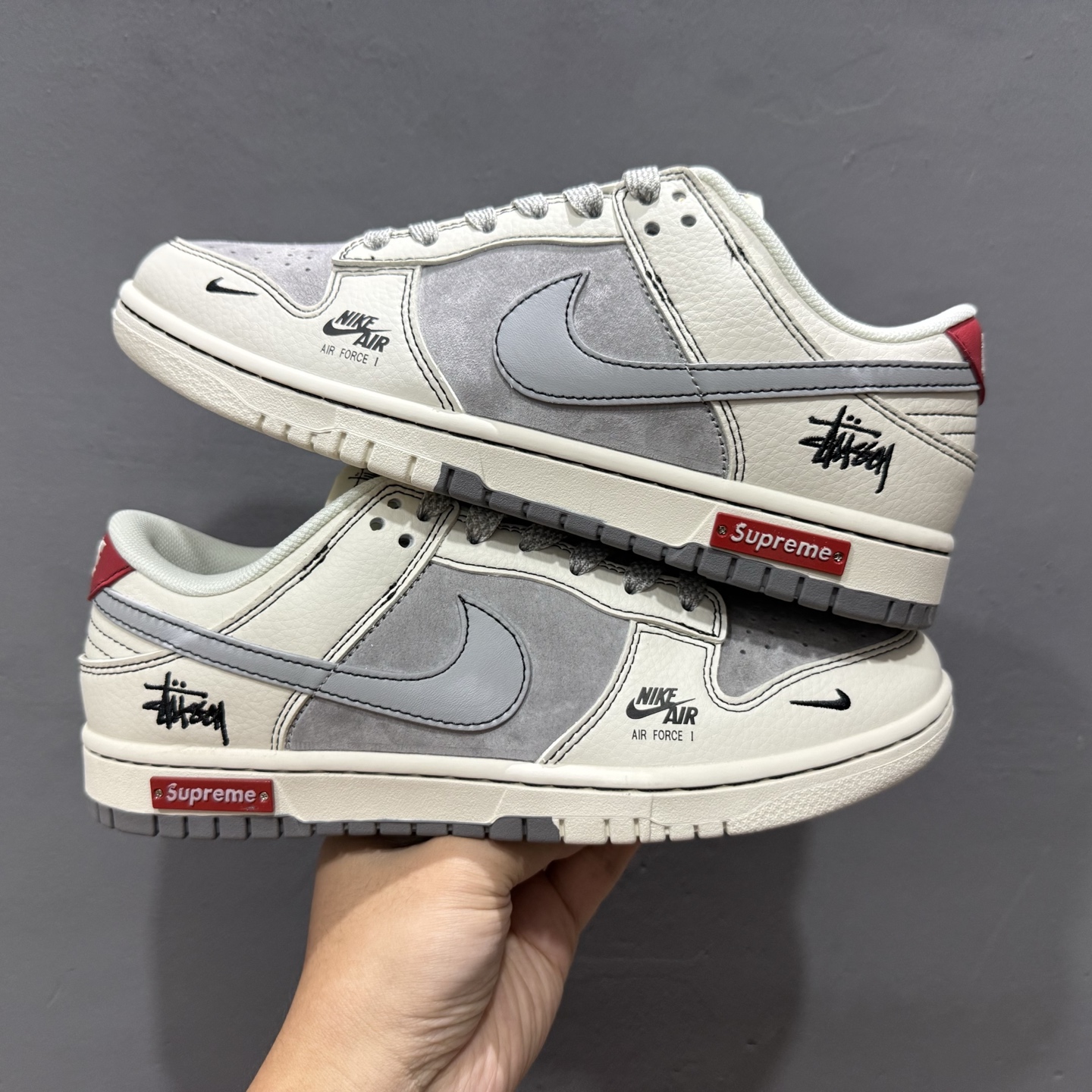 XC版Nike SB Dunk Low x Stussy 白蓝红绑带 SJ2068-302