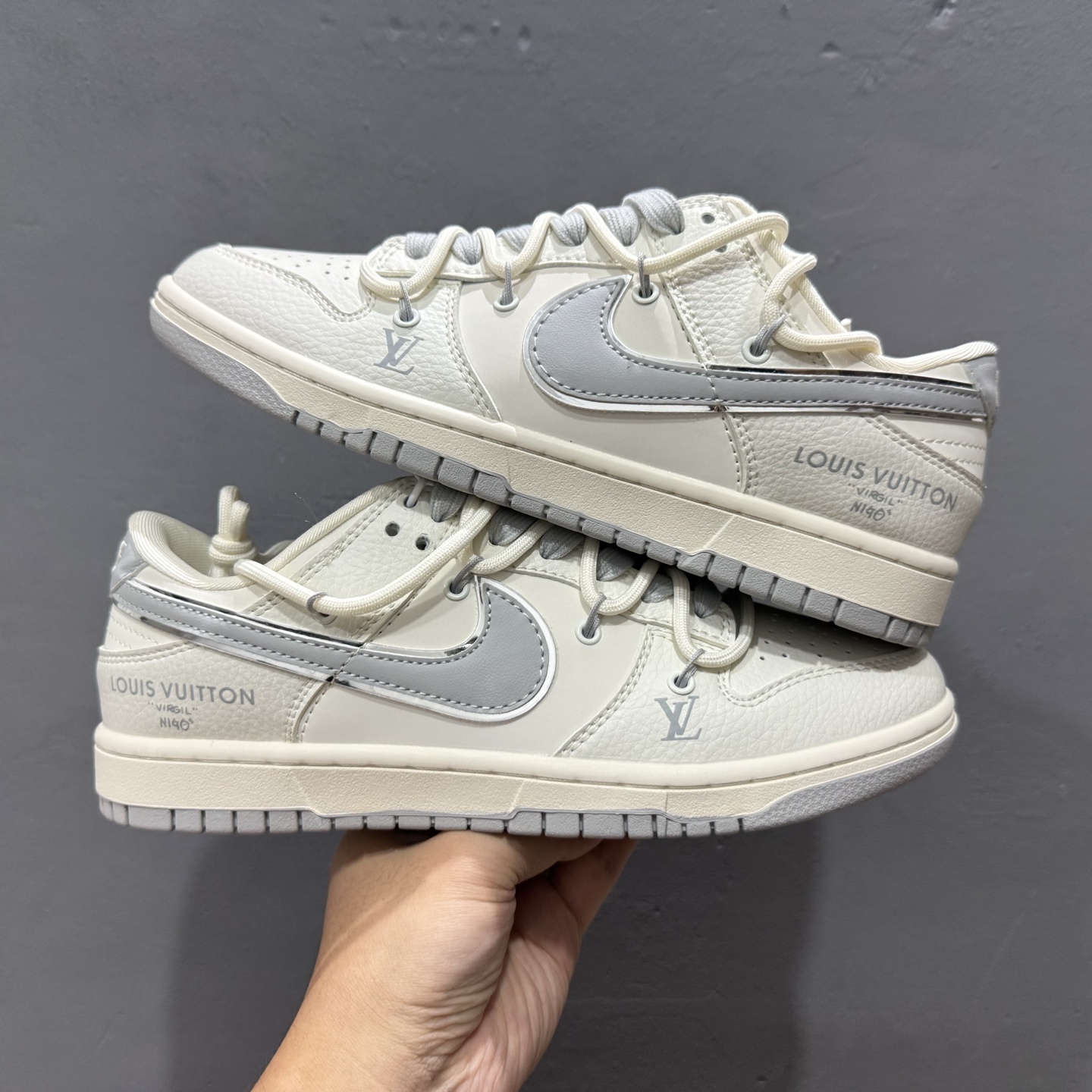 Nike SB Dunk Low LV联名 绑带灰勾 周年高端定制 低帮休闲板鞋 DM6868-092