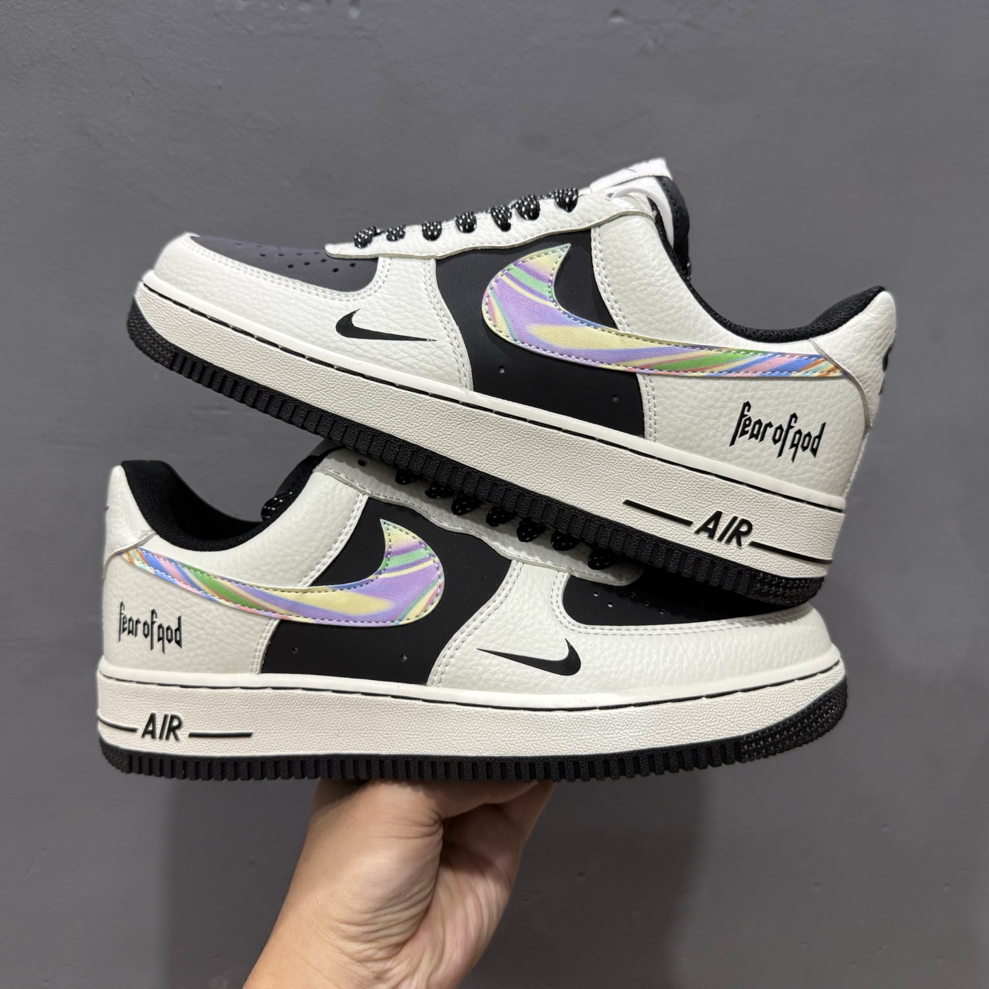 Nike Air Force 1'07 Low Fod联名 白灰七彩勾 空军一号低帮休闲板鞋 LW9279-011