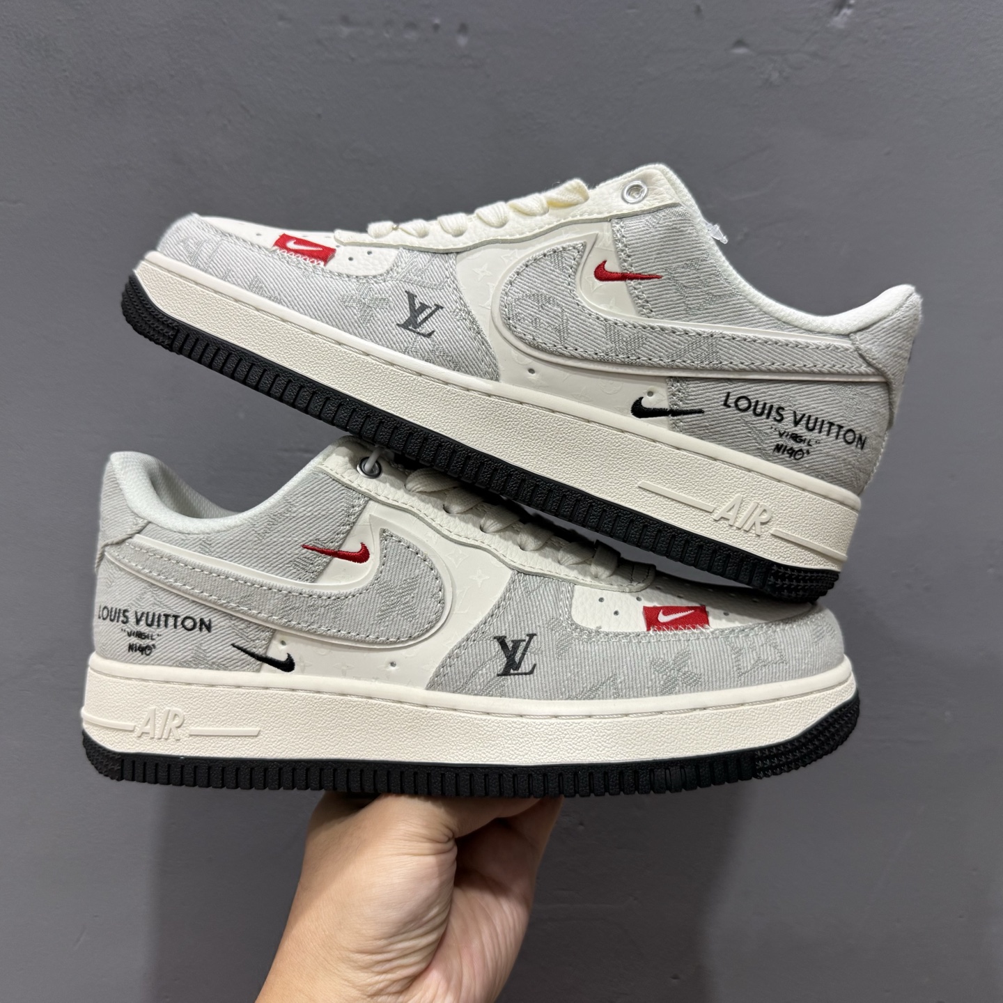 Nike Air Force 1'07 Low LV联名 灰牛仔双勾 空军一号低帮休闲板鞋 YX5066-343