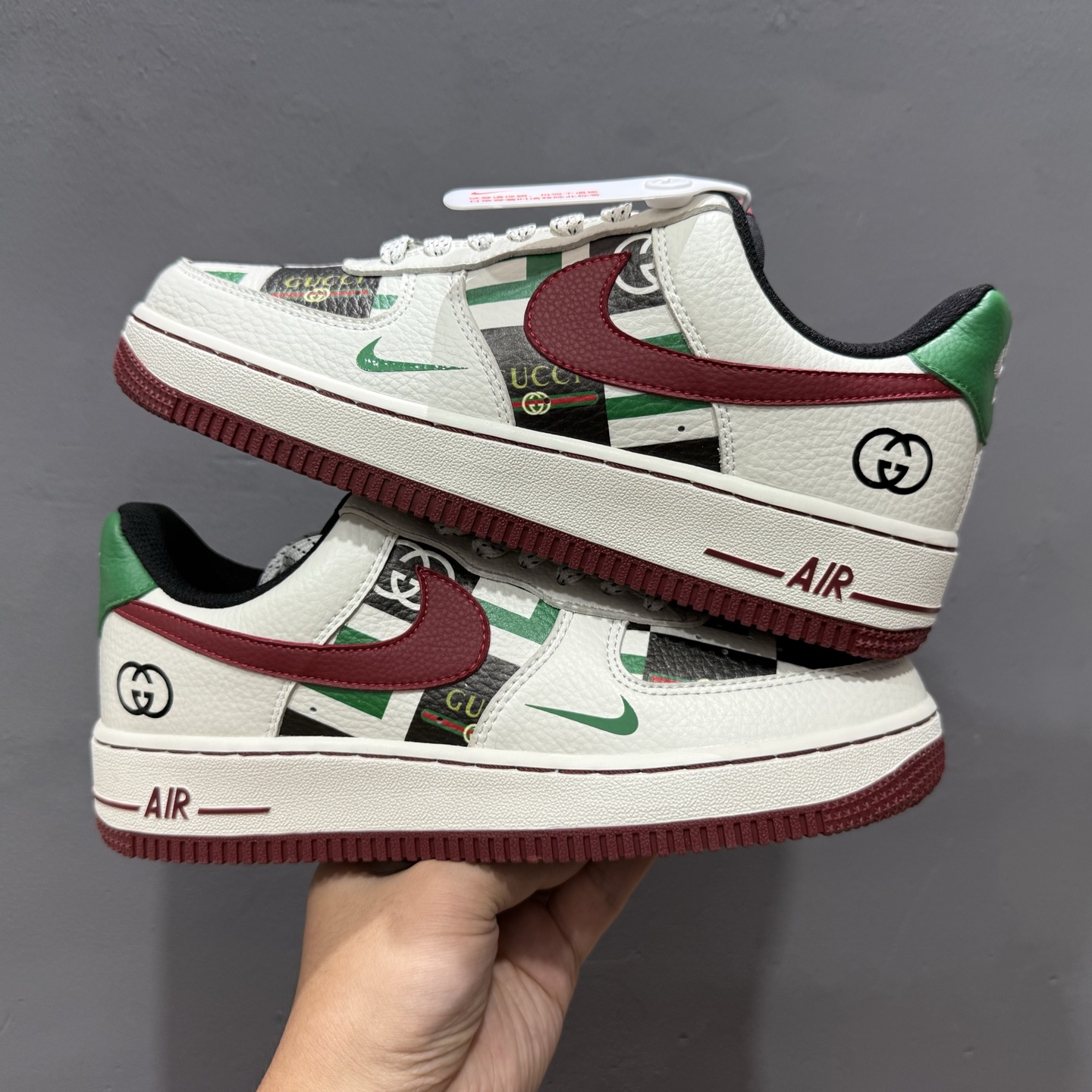 260 Nike Air Force 1 Low 07 x GUCCI 白绿小勾满天星 LW9279-012