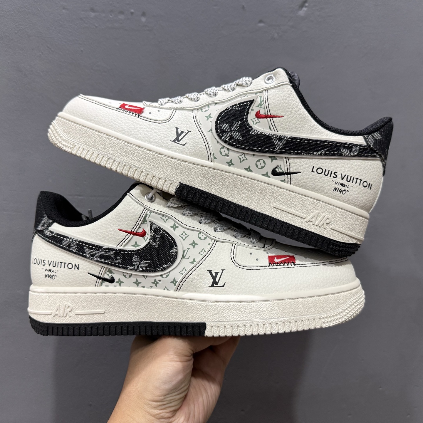 ¥260 Nike Air Force 1'07 Low LV联名 双拼黑牛仔 空军一号低帮休闲板鞋 YX5066-341-Chinese UA Cheap High Quatity Brand Clothes Bags handbags Sneakers wholesale wholesaler seller from China Factory suppliers Fashion Clothing Shoes best Quality Beautiful Price ¥260 Nike Air Force 1'07 Low LV联名 双拼黑牛仔 空军一号低帮休闲板鞋 YX5066-341