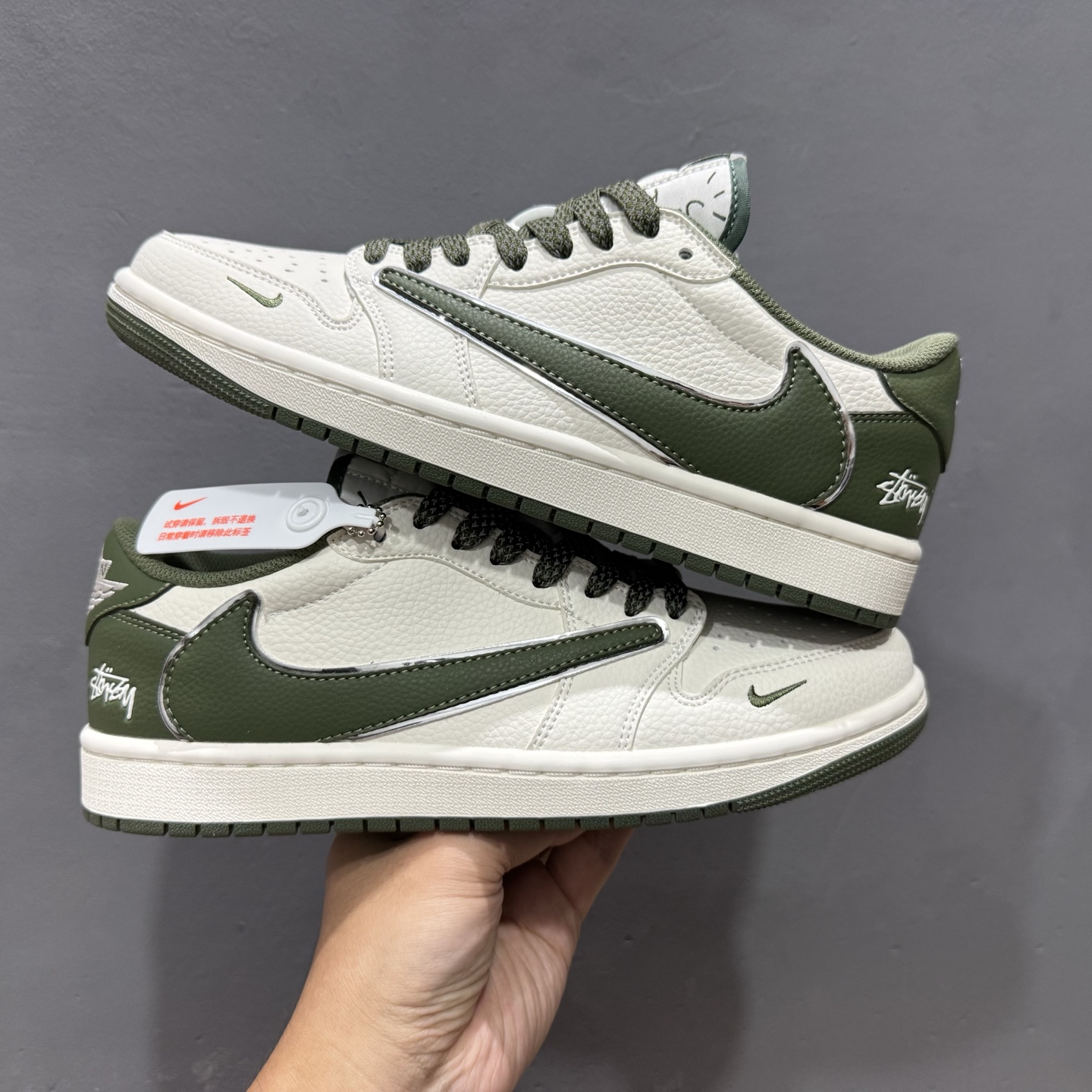 280 Stussy x Air Jordan 1 Low 墨绿 ST5696-263