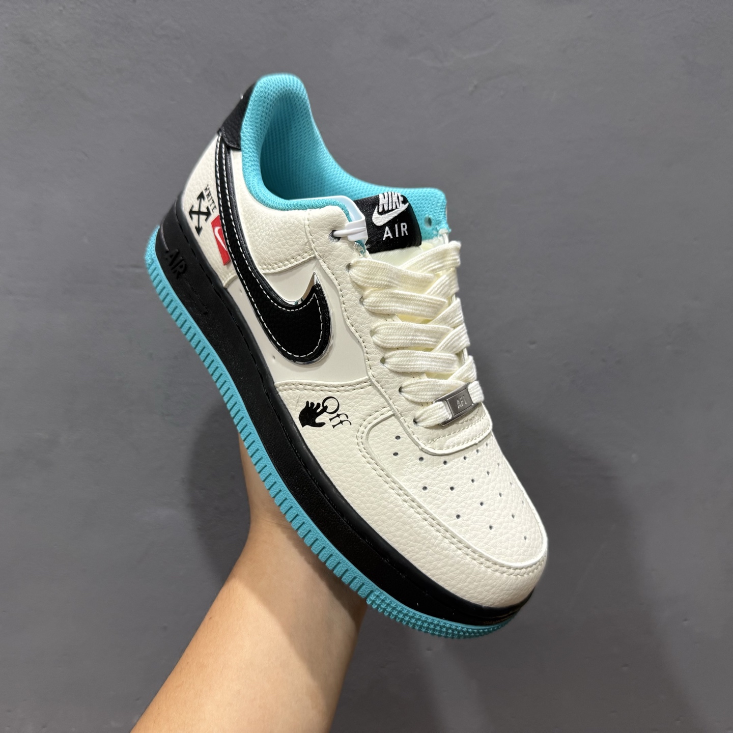 260 Nike Air Force 1 Low 07 x OFF-WHITE 白黑绿 QW5836-003