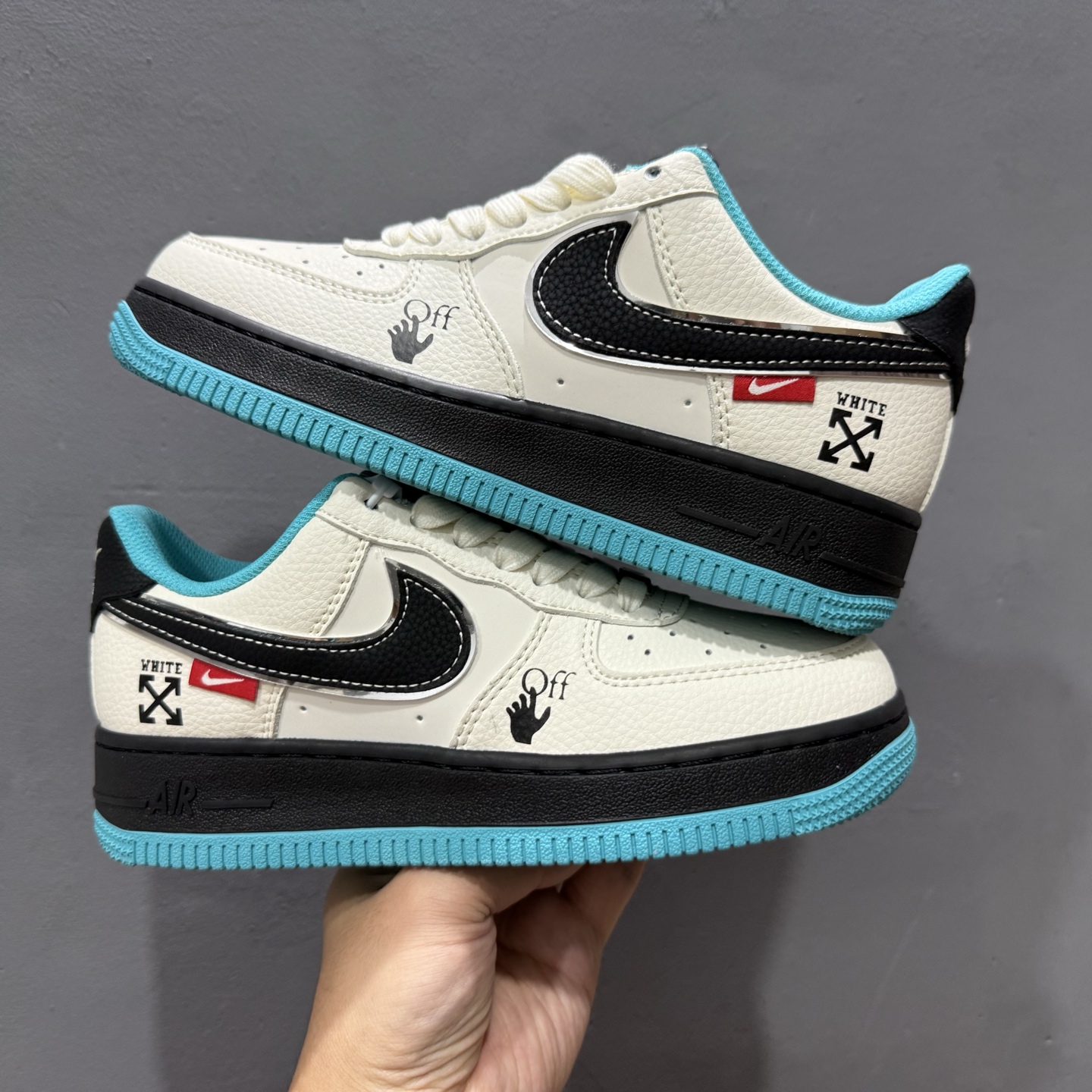 260 Nike Air Force 1 Low 07 x OFF-WHITE 白黑绿 QW5836-003
