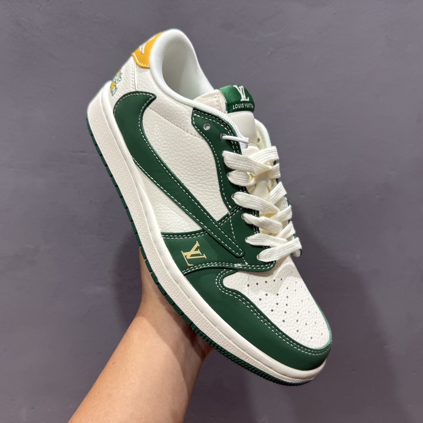 280 XC版Travis Scott x Fragment Design x Air Jordan 1 Low OG SP AJ1 乔1 LV联名 绿黄尾 低帮文化休闲板鞋 ZH2598-161