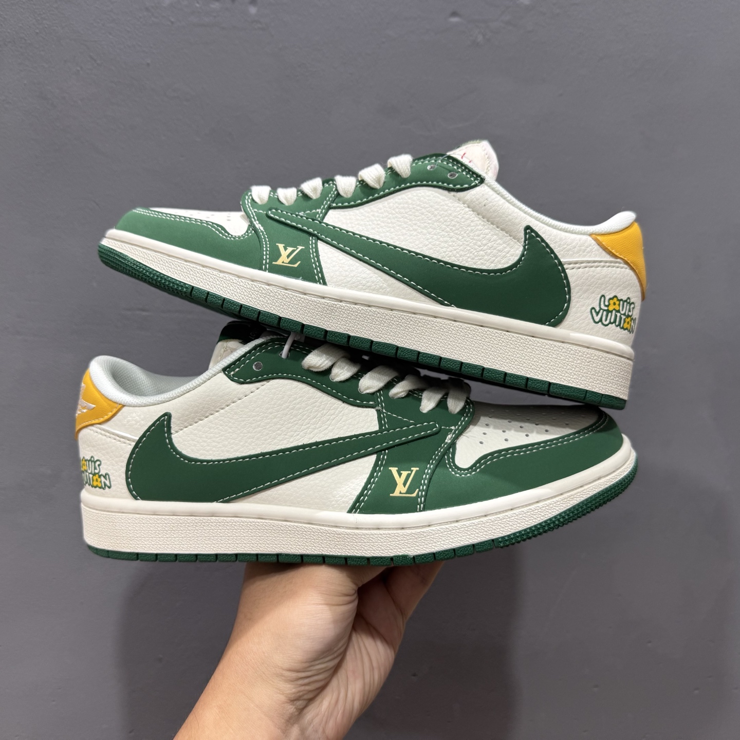 280 XC版Travis Scott x Fragment Design x Air Jordan 1 Low OG SP AJ1 乔1 LV联名 绿黄尾 低帮文化休闲板鞋 ZH2598-161