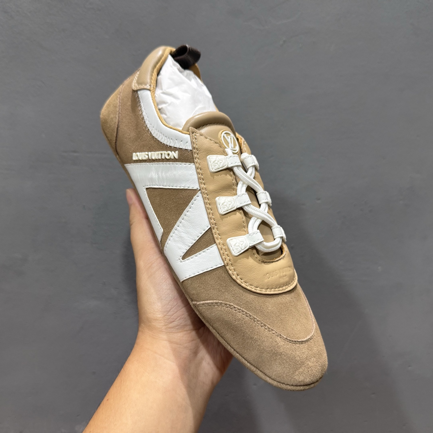 360 LOUIS VUITTON Sneakerina LV德训鞋 羊皮革 圆头系带 芭蕾风低帮生活休闲鞋