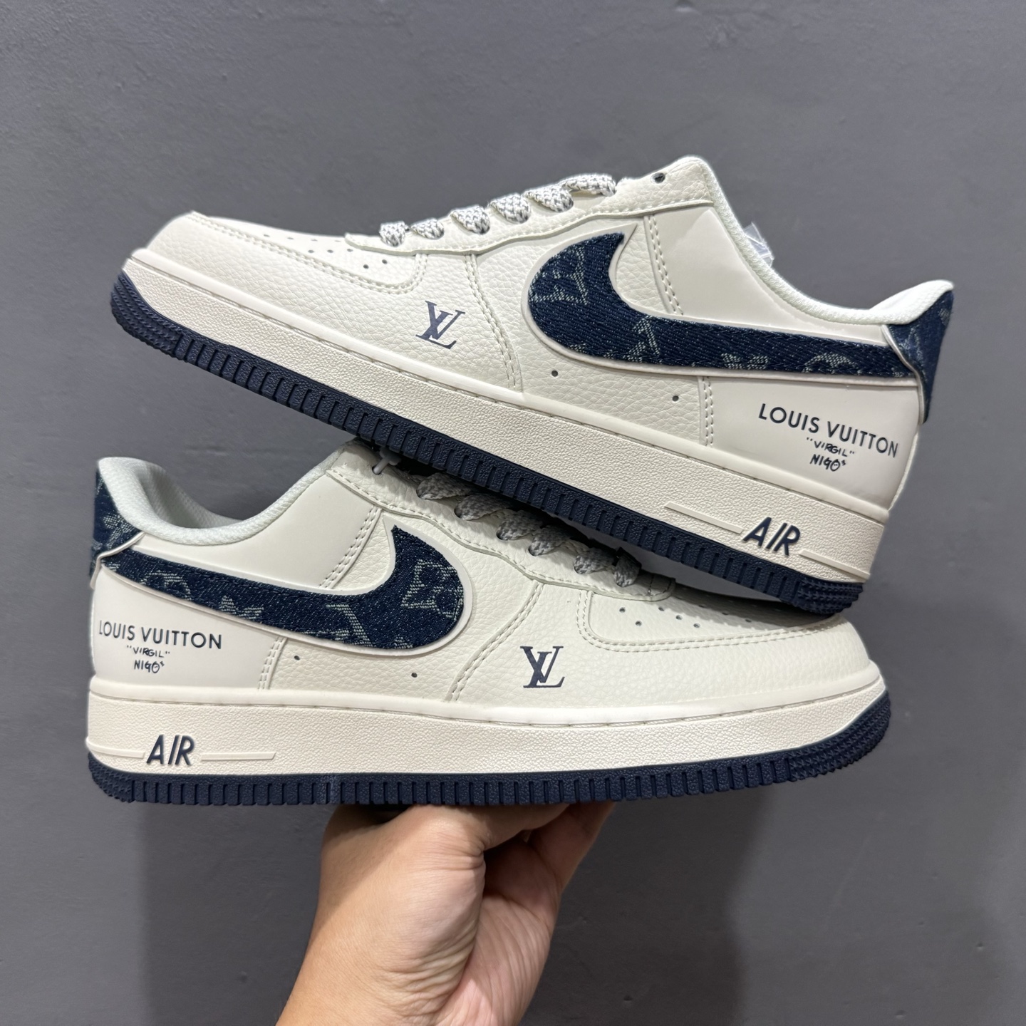 260 海外限量发售！ NIke Air Force 1 '07 Low “LV联名——米蓝牛仔勾”空军一号 低帮 运动鞋 SM6668-102
