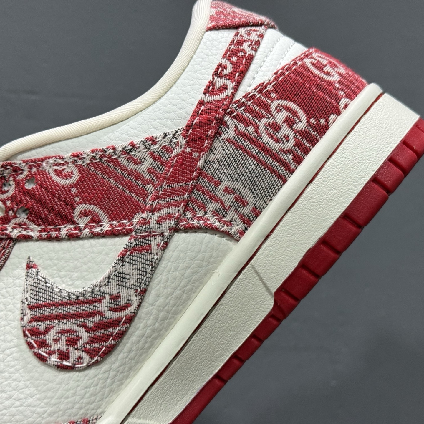 280 SC版Nike SB Dunk Low 古驰联名 灰红牛仔 周年高端定制 低帮休闲板鞋 SC9207-417