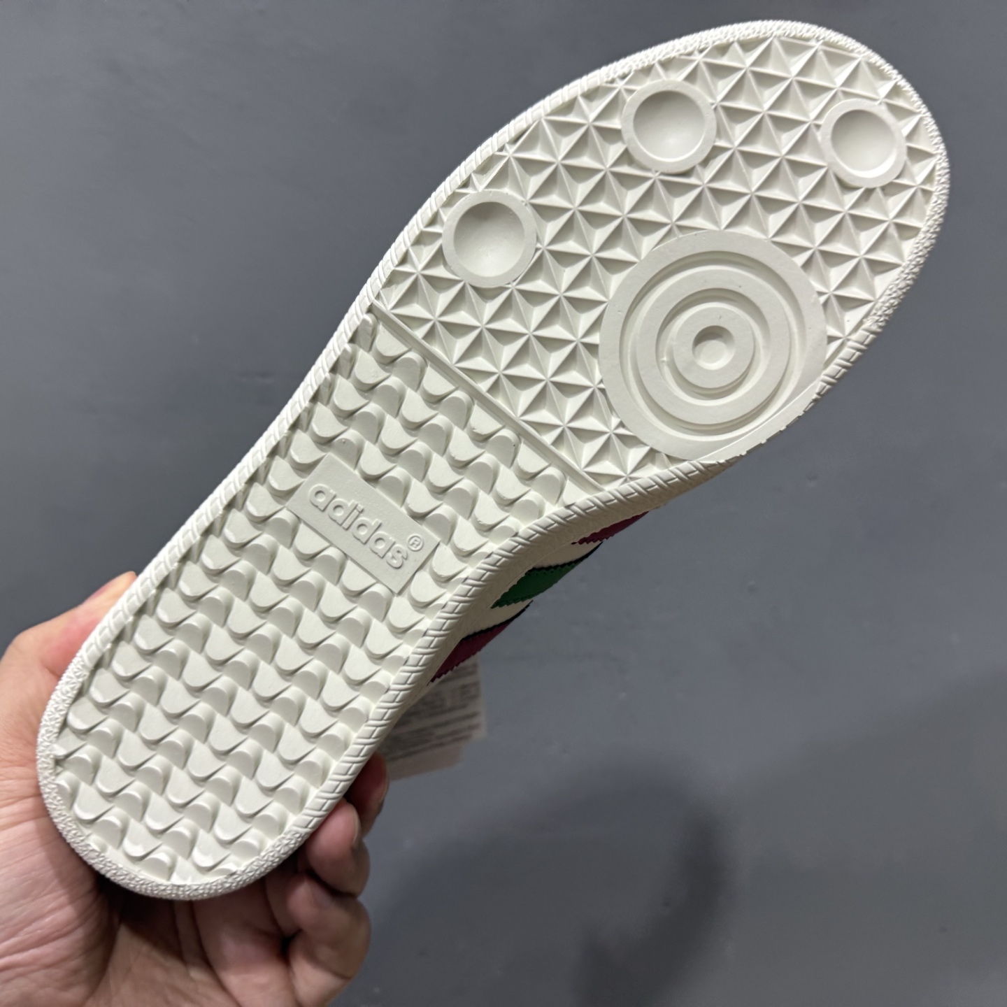 220 Adidas Originals Samba OG ‘DIY’桑巴舞系列-古驰联名 夏季时尚百搭低帮休闲运动板鞋 白红绿 GJ75802