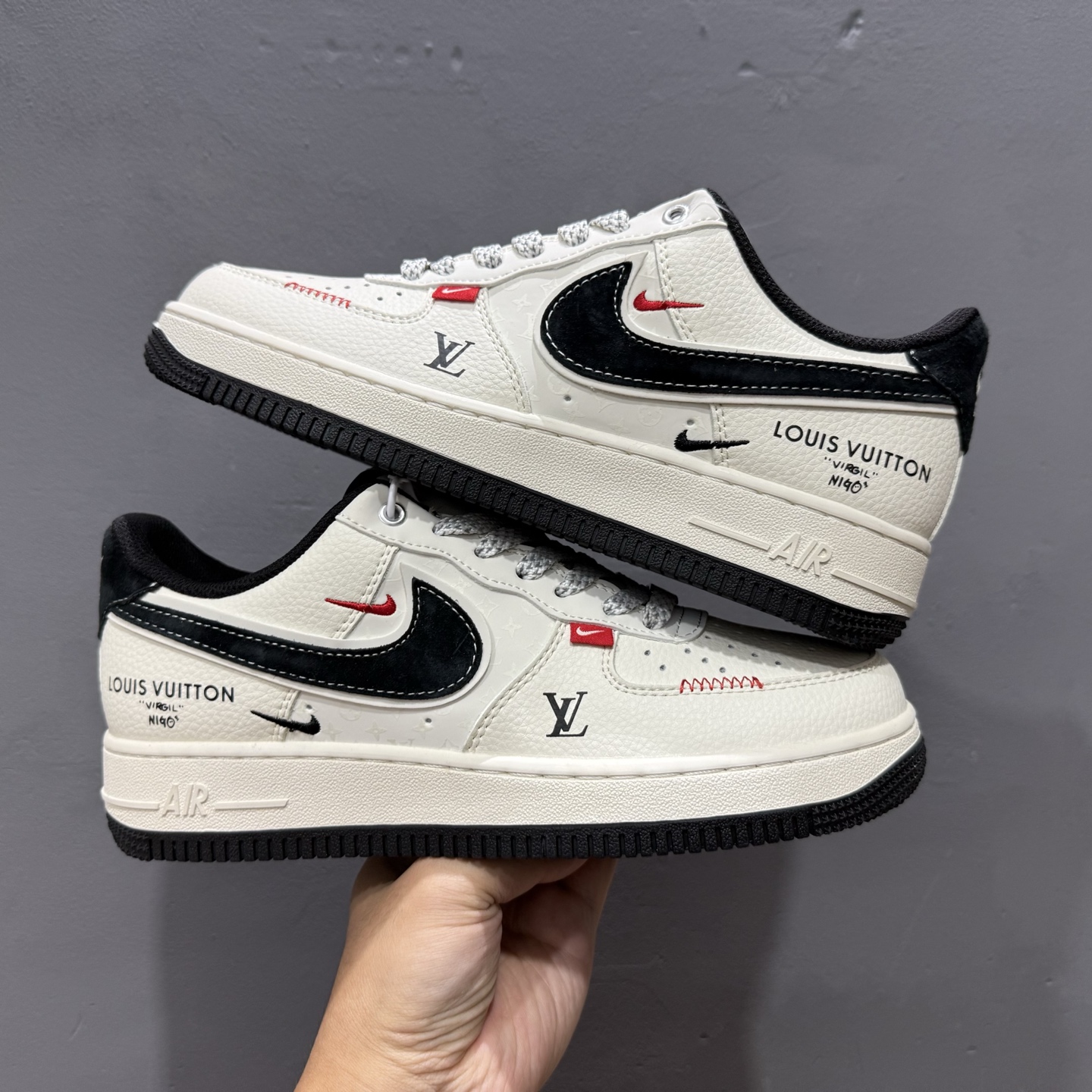 ¥260 Nike Air Force 1'07 Low LV联名 米黑勾红标 空军一号低帮休闲板鞋 YX5066-348-Chinese UA Cheap High Quatity Brand Clothes Bags handbags Sneakers wholesale wholesaler seller from China Factory suppliers Fashion Clothing Shoes best Quality Beautiful Price ¥260 Nike Air Force 1'07 Low LV联名 米黑勾红标 空军一号低帮休闲板鞋 YX5066-348