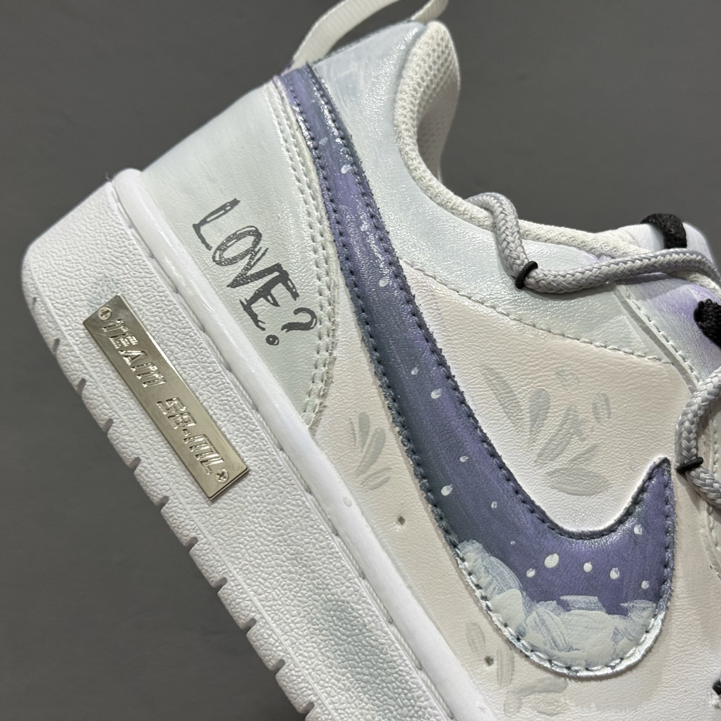 260 独家实拍 定制球鞋]Nike Court Borough“Love迷雾”解构手绘 潮流简约低帮板鞋 “Love 迷雾” 板鞋 BQ5448-217