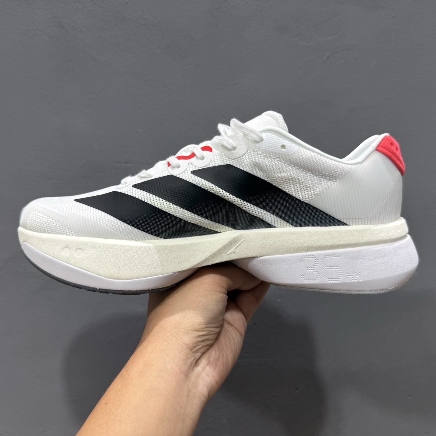 190 Adidas Adizero Boston 13 泡棉搭配全掌碳板 缓震透气跑步鞋 JS4932-111