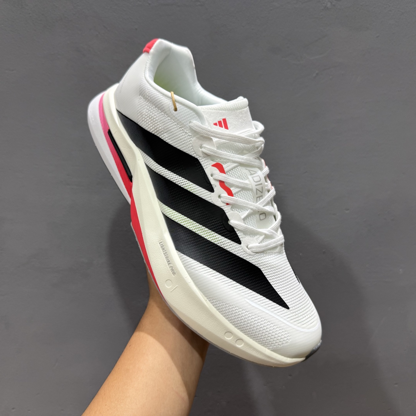 190 Adidas Adizero Boston 13 泡棉搭配全掌碳板 缓震透气跑步鞋 JS4932-111