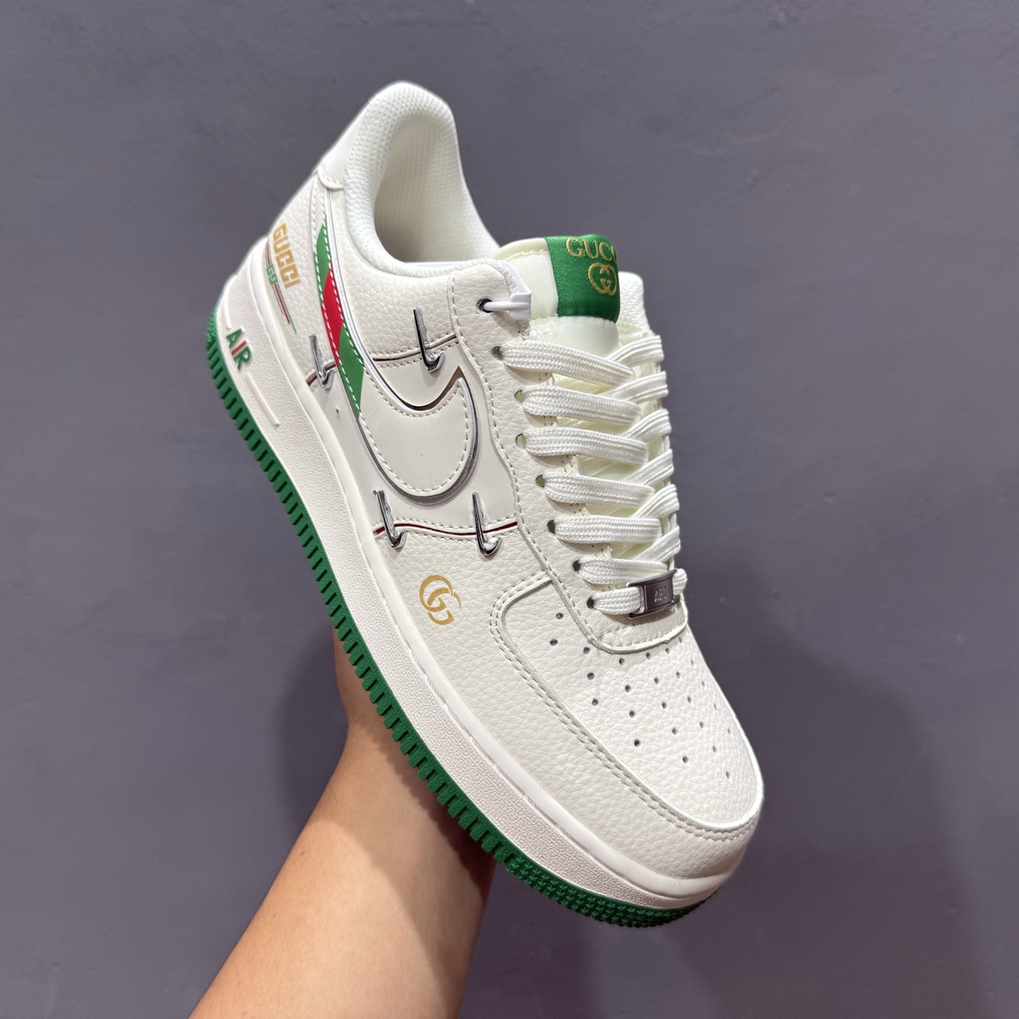 ￥260 Nike Air Force 1'07 Low 古驰联名 彩绿四勾 空军一号低帮休闲板鞋 XS2869-002