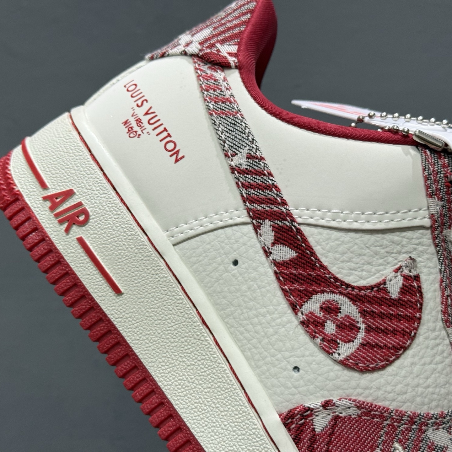 260 Louis Vuitton x NIke Air Force 1 灰红牛仔 SC9207-541