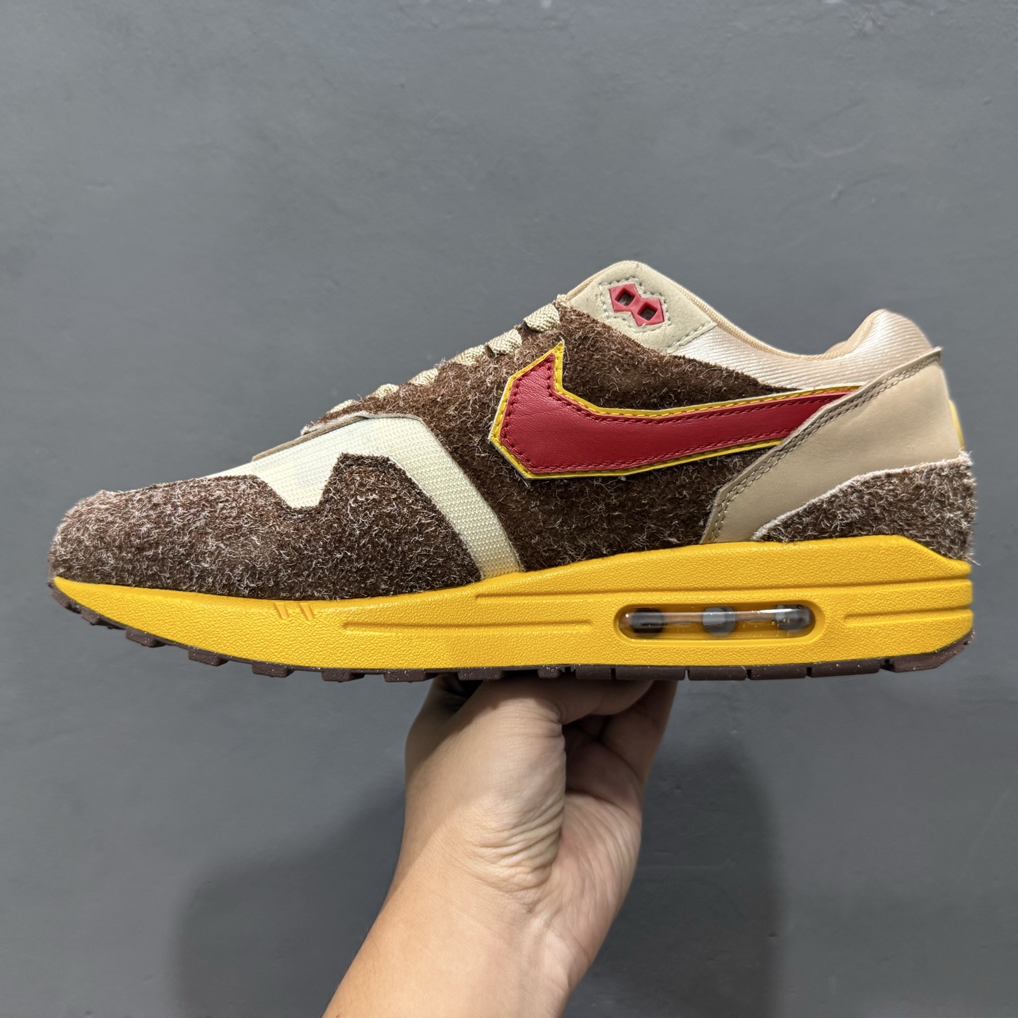 400 新款出货 纯原 NK SWOOSH x NK Air Max 1 “Big Head Origins”舒适百搭 低帮 休闲跑步鞋 男女同款 棕色 HV5876-200