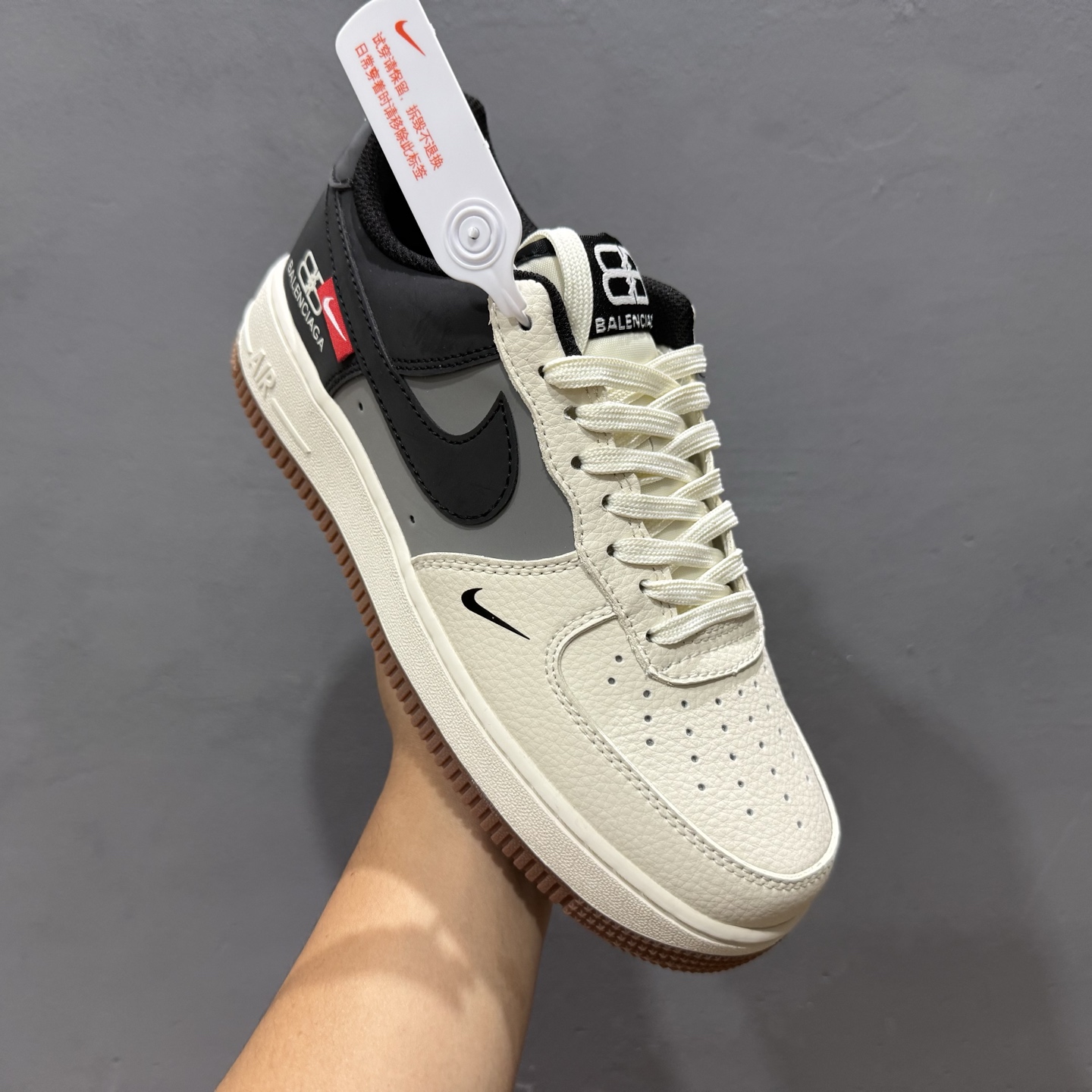Balenciaga x Nike Air Force 1 米灰黑生胶 HJ3318-005
