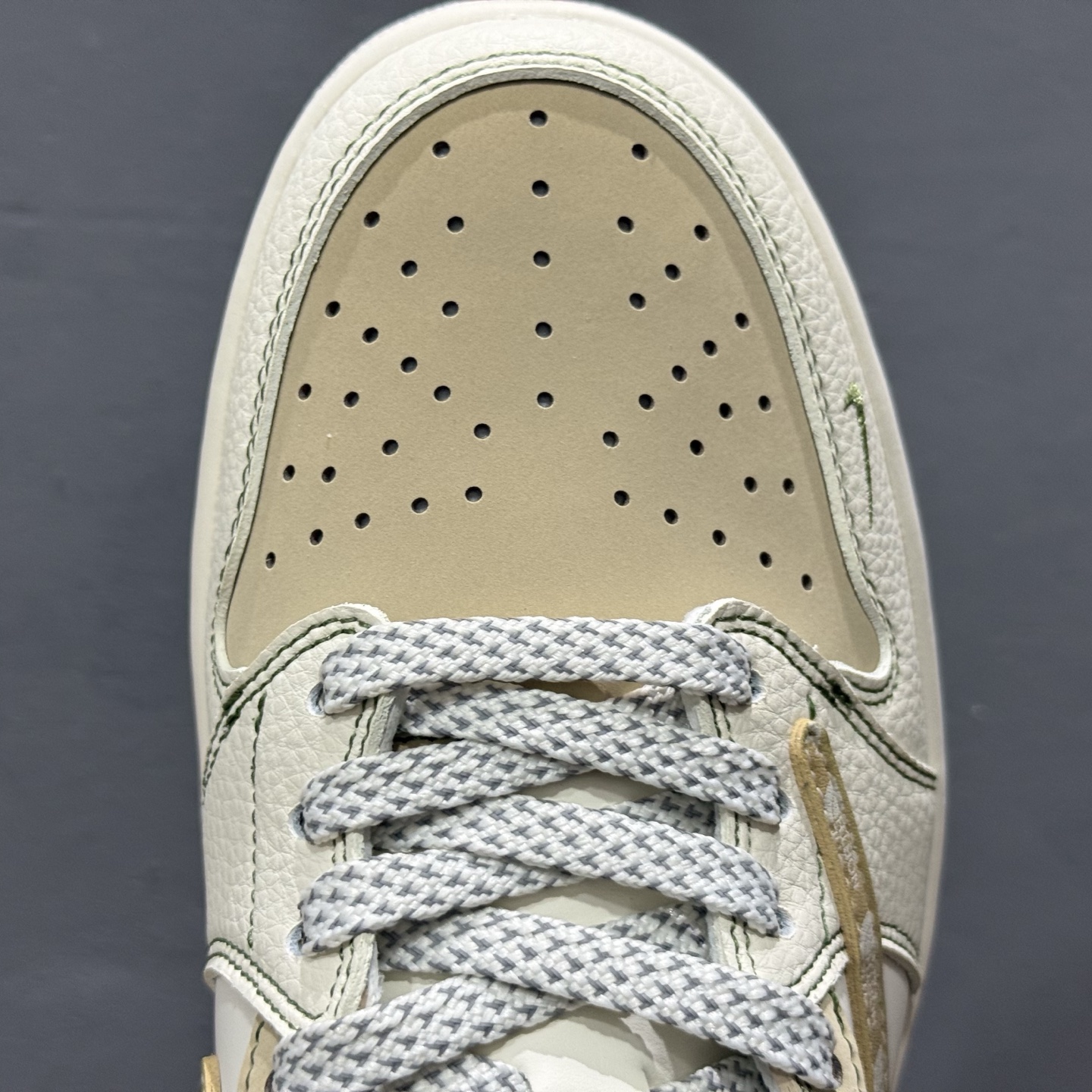 280 Travis Scott x Fragment Design x Air Jordan 1 Low OG SP AJ1 乔1 北面联名 印字米白卡其绿 低帮文化休闲板鞋 QW5088-204