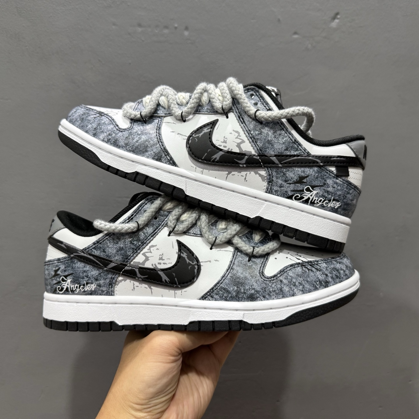 280 Nike SB Dunk Low 熊猫恶作剧-滑行轨迹 绑带 低帮休闲板鞋 DD1391-100