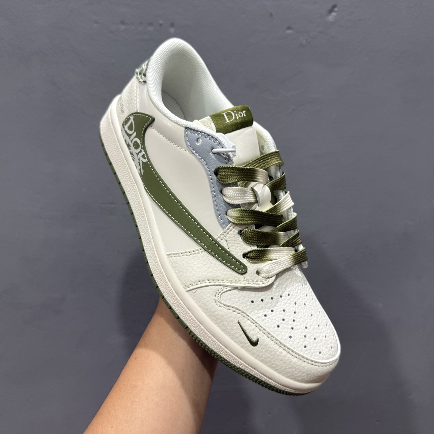 280 Dior x Air Jordan 1 Low 米灰绿 QW5088-203