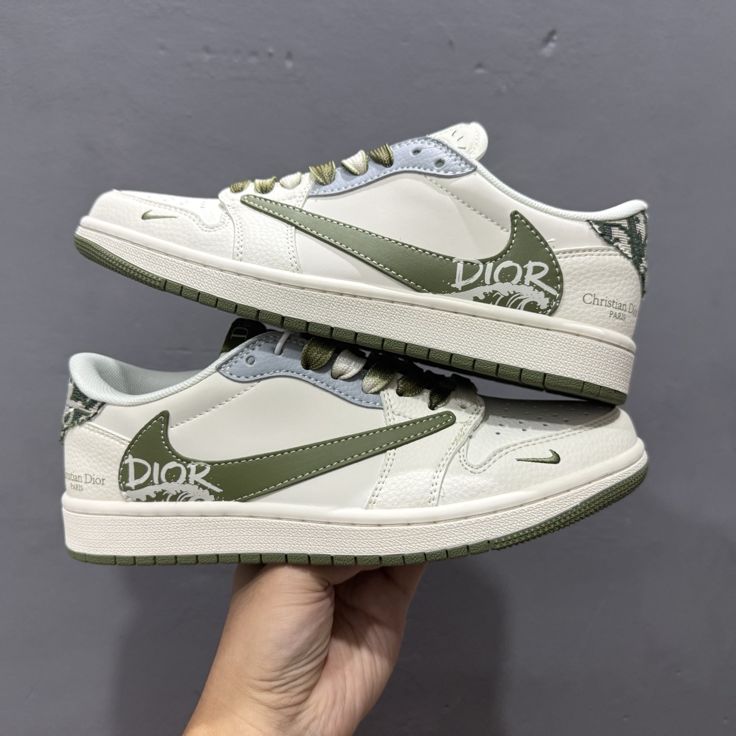 280 Dior x Air Jordan 1 Low 米灰绿 QW5088-203