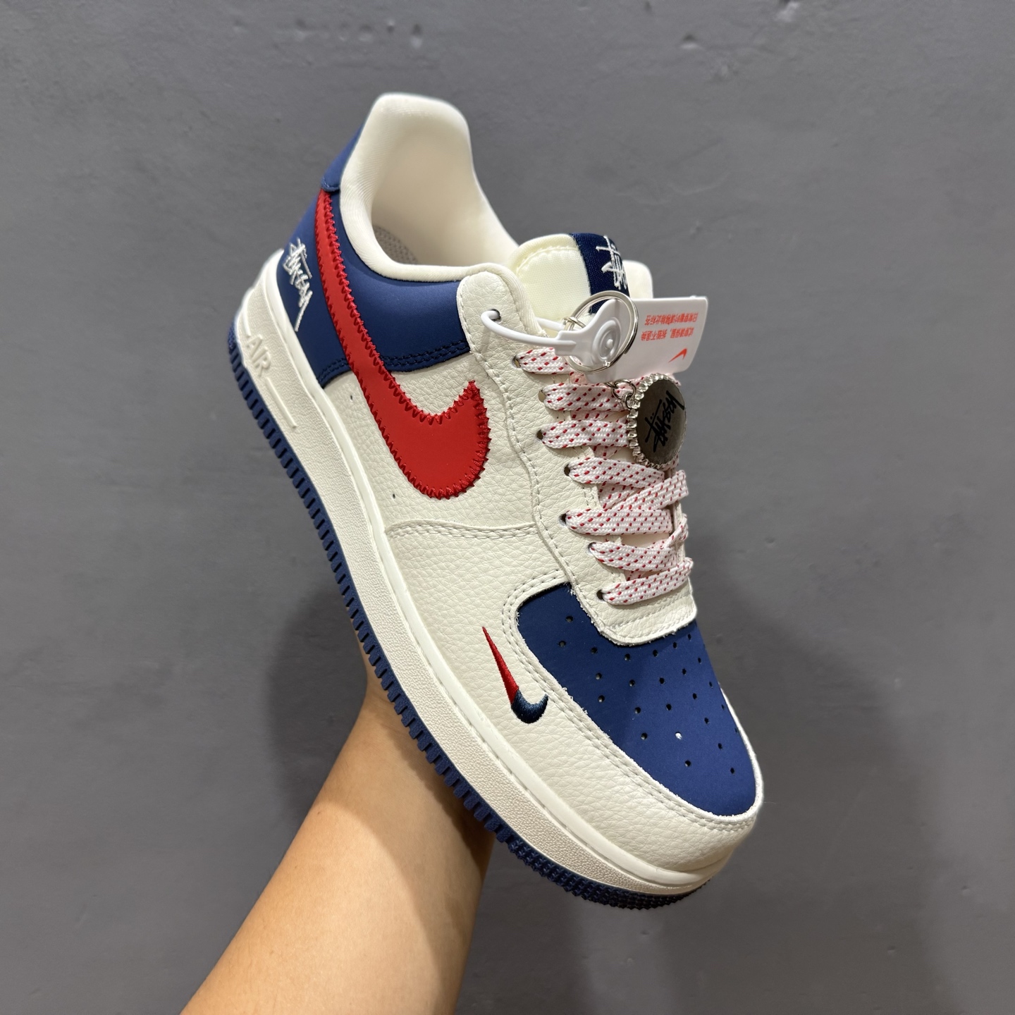 260 Stussy x Nike Air Force 1 米蓝红针织勾 KJ1688-008