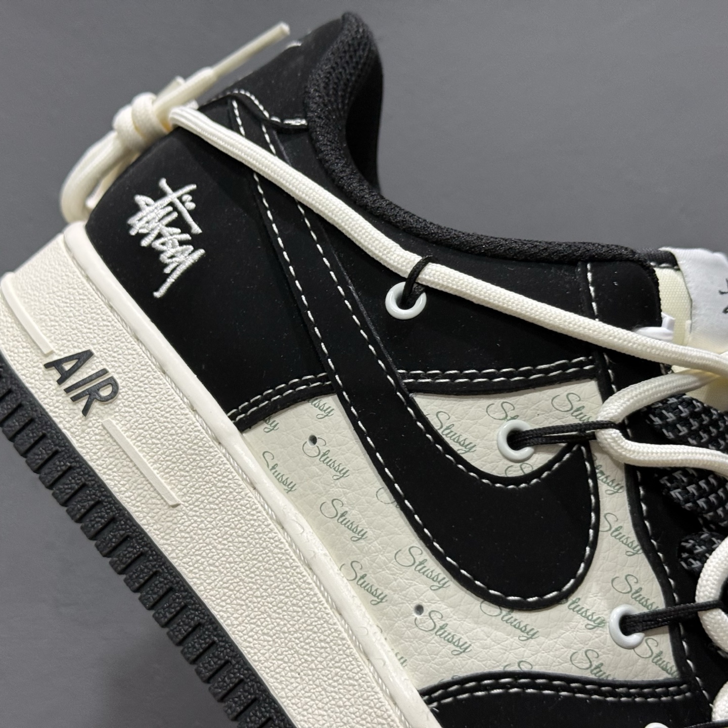 200 Nk Air Force 1‘07 Low 斯图西联名 黑白英文抽绳 空军一号低帮休闲板鞋 SJ1198-108