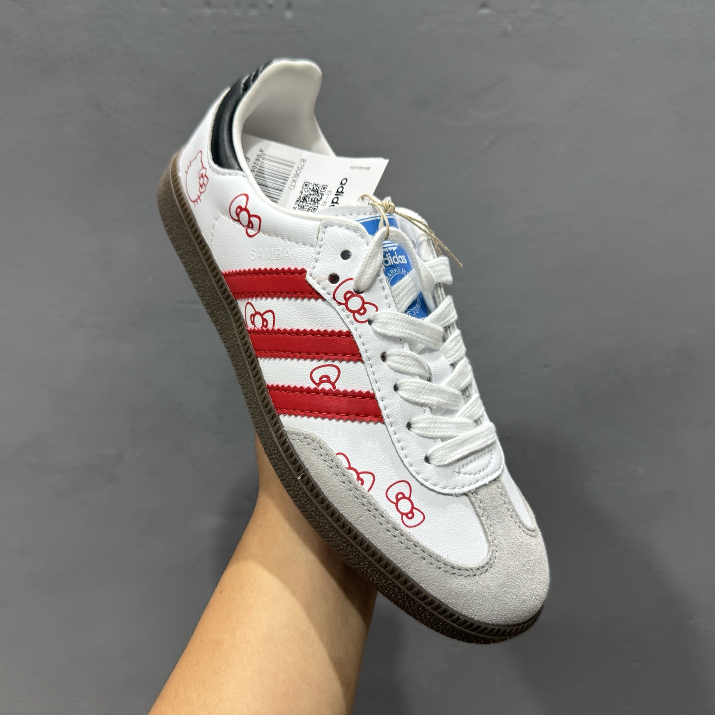 adidas originals SAMBA OG 气泡水母 可可小猫 白红 B75806