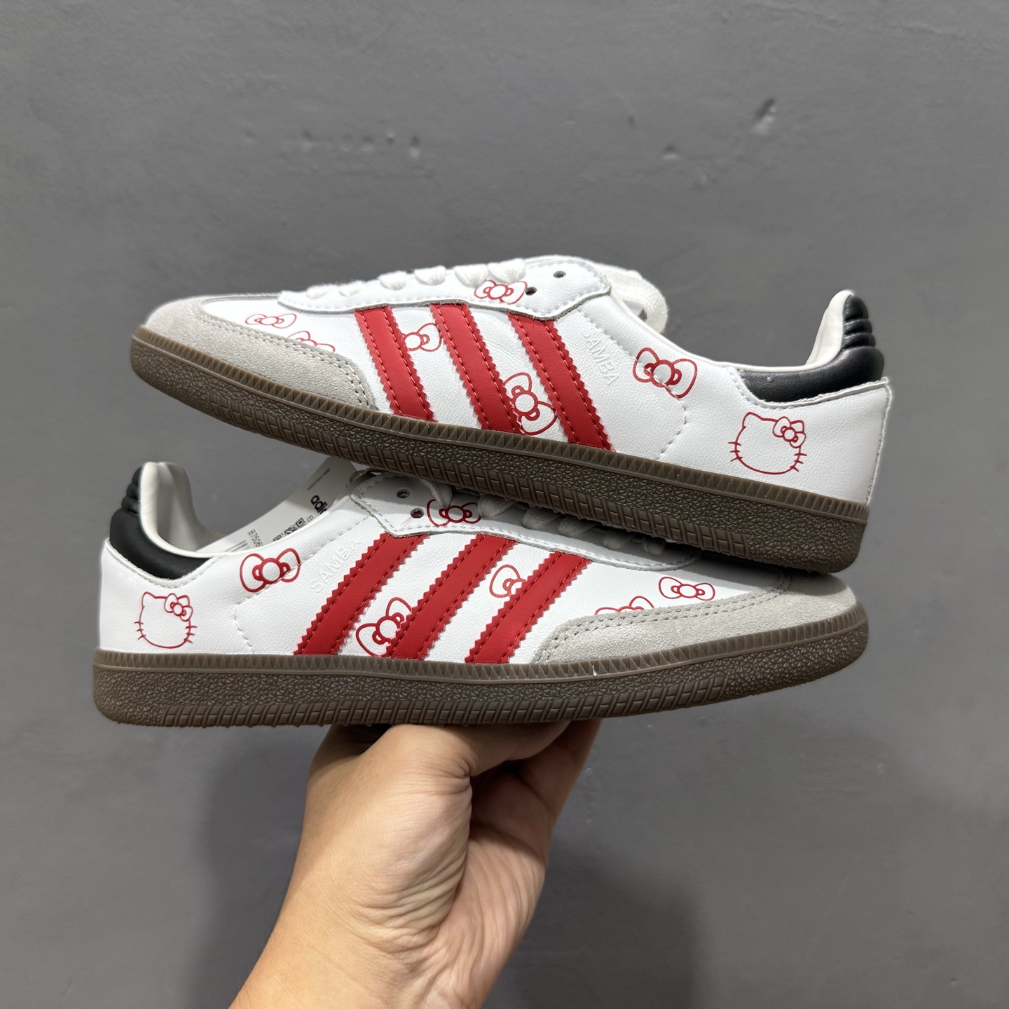 adidas originals SAMBA OG 气泡水母 可可小猫 白红 B75806