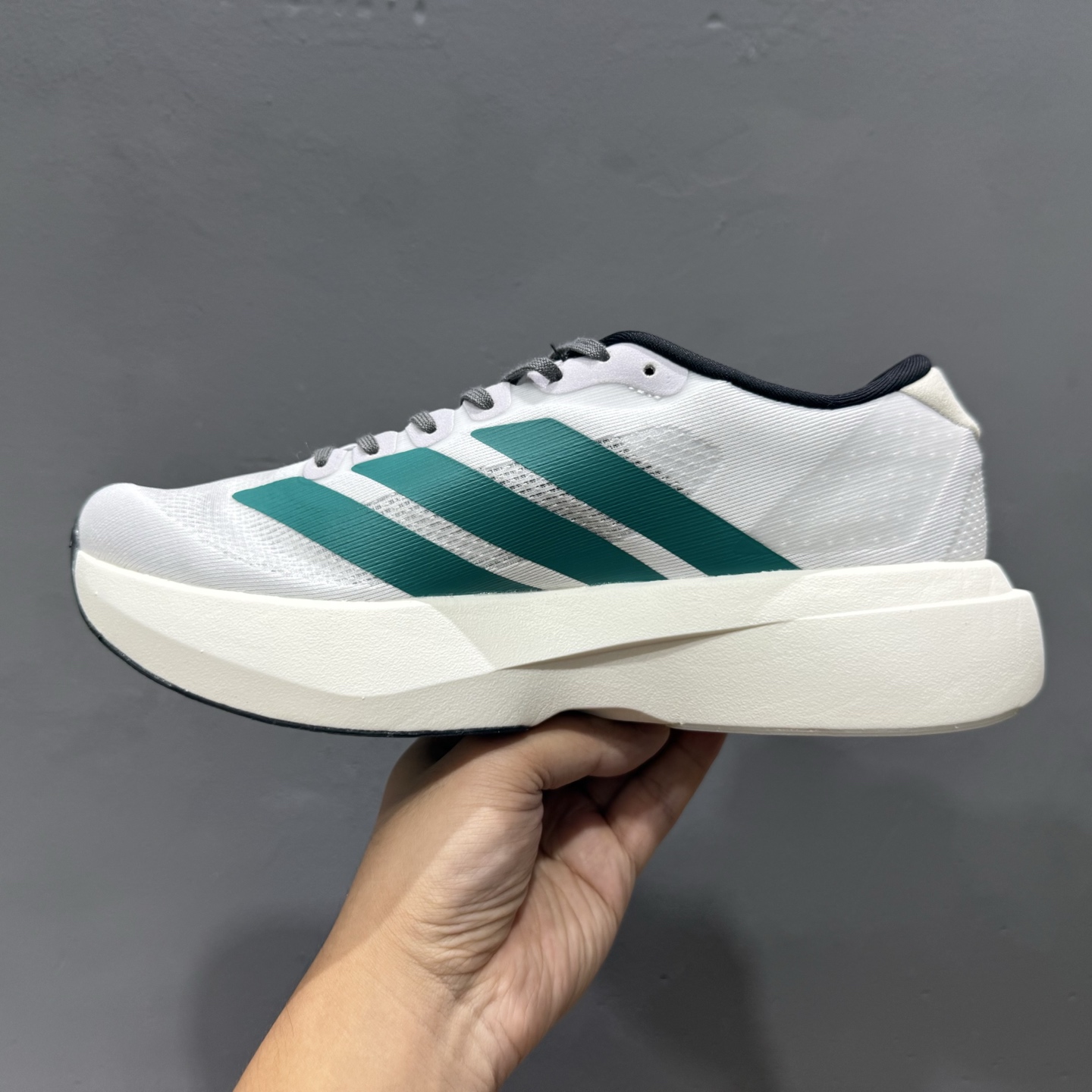 AD Adizero Evo SL 阿迪达斯马拉松跑步鞋 白绿 JS4487