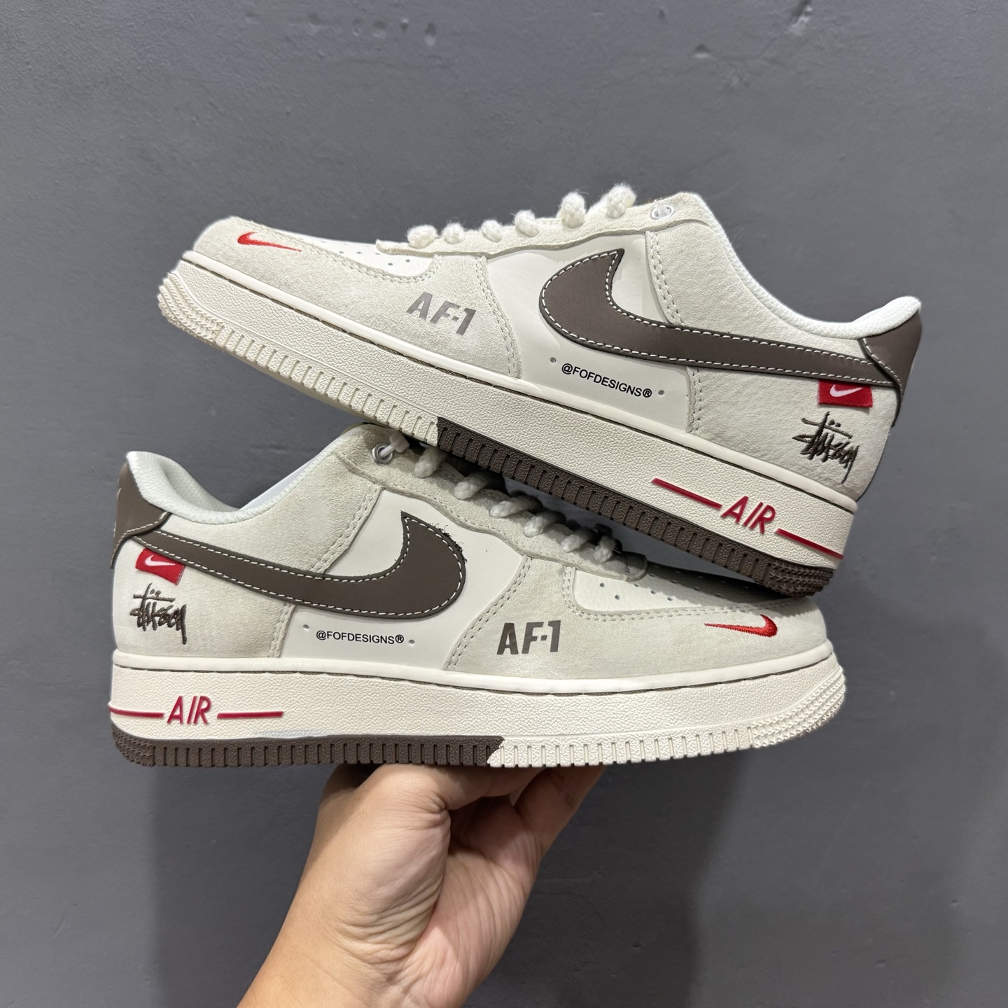 200 NIke Air Force 1 '07 Low “斯图西联名--米黑织布标”空军一号 低帮 运动鞋 休闲鞋 SJ6698-025