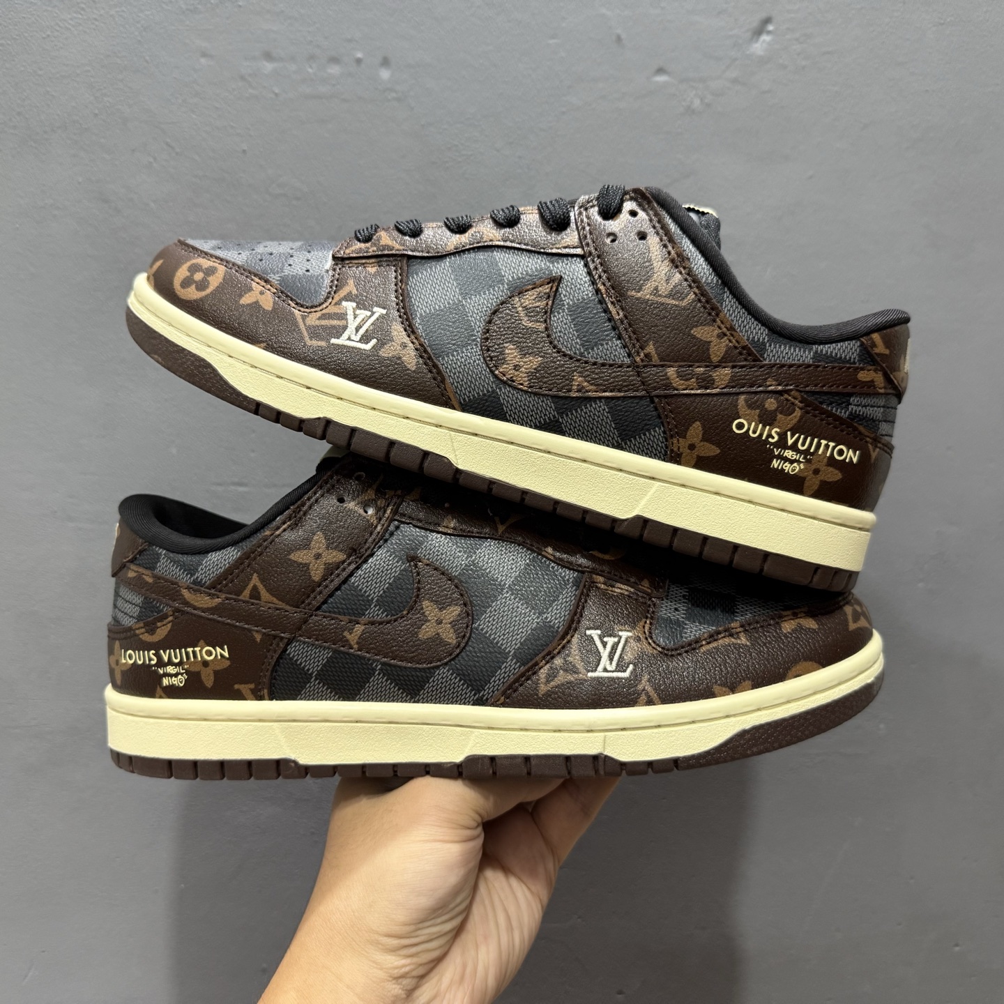 Nike SB Dunk Low LV联名 灰咖啡 高端定制 低帮休闲板鞋 SC0601-453