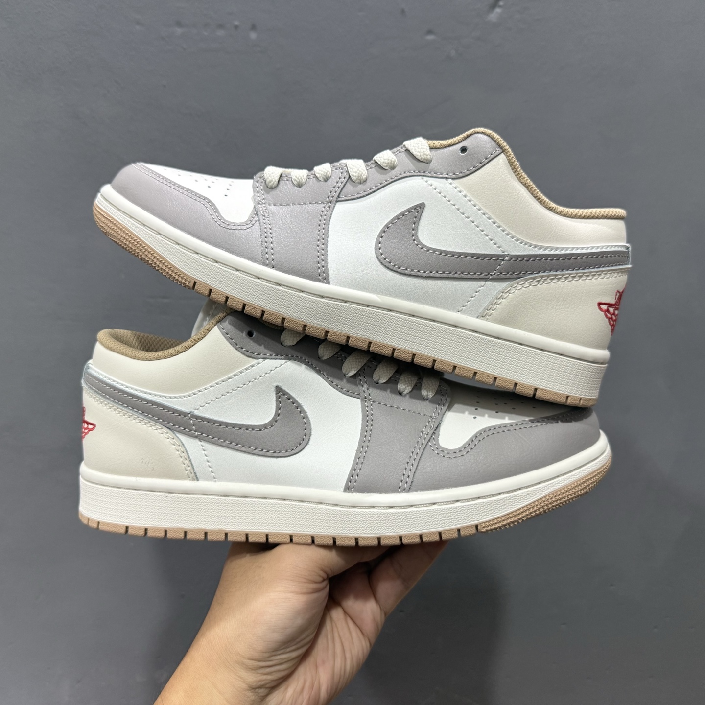 过验版本 Air Jordan 1 Low AJ1 乔1米灰色 低帮复古文化篮球鞋 553558-169