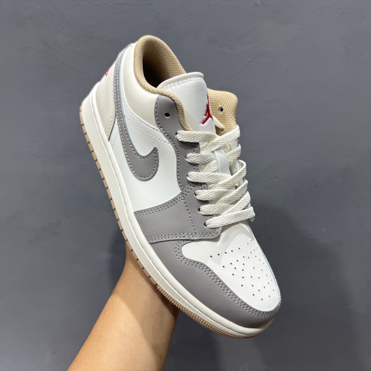 过验版本 Air Jordan 1 Low AJ1 乔1米灰色 低帮复古文化篮球鞋 553558-169