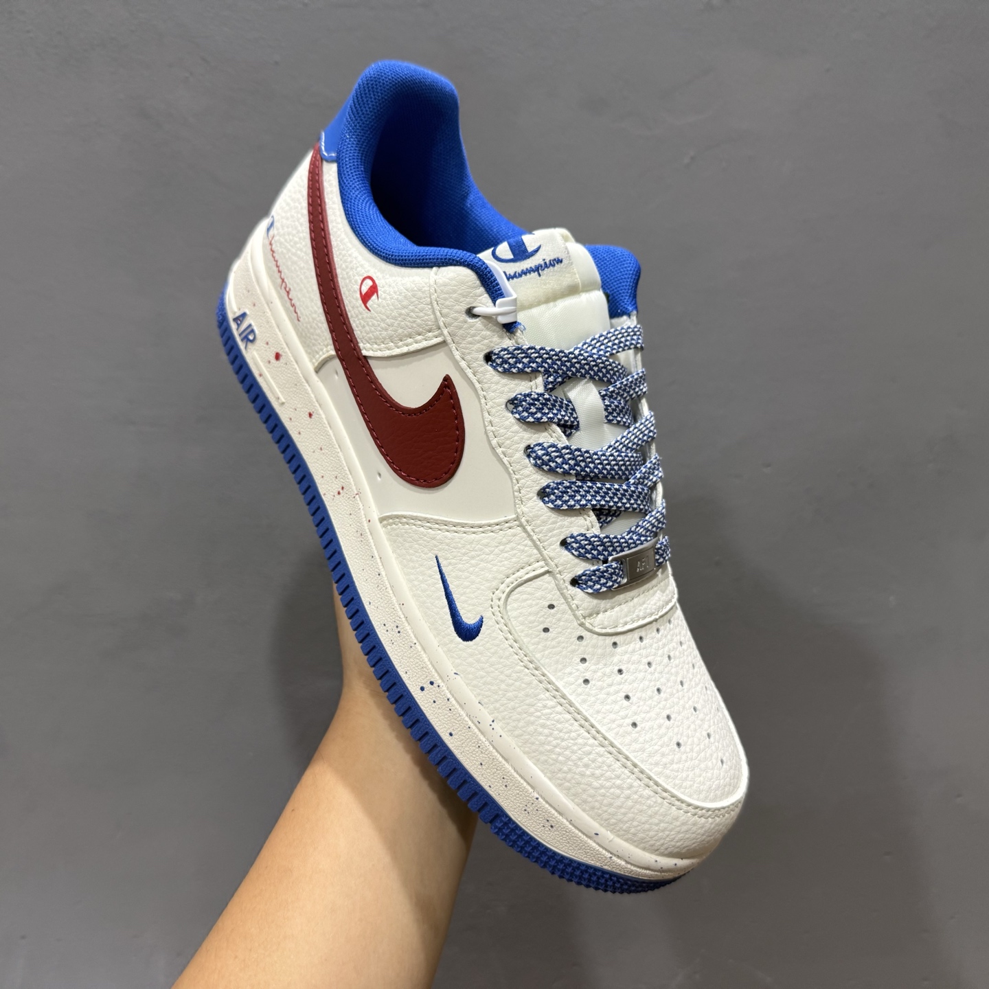 Champion x Nike Air Force 1 米蓝红 QW5606-266