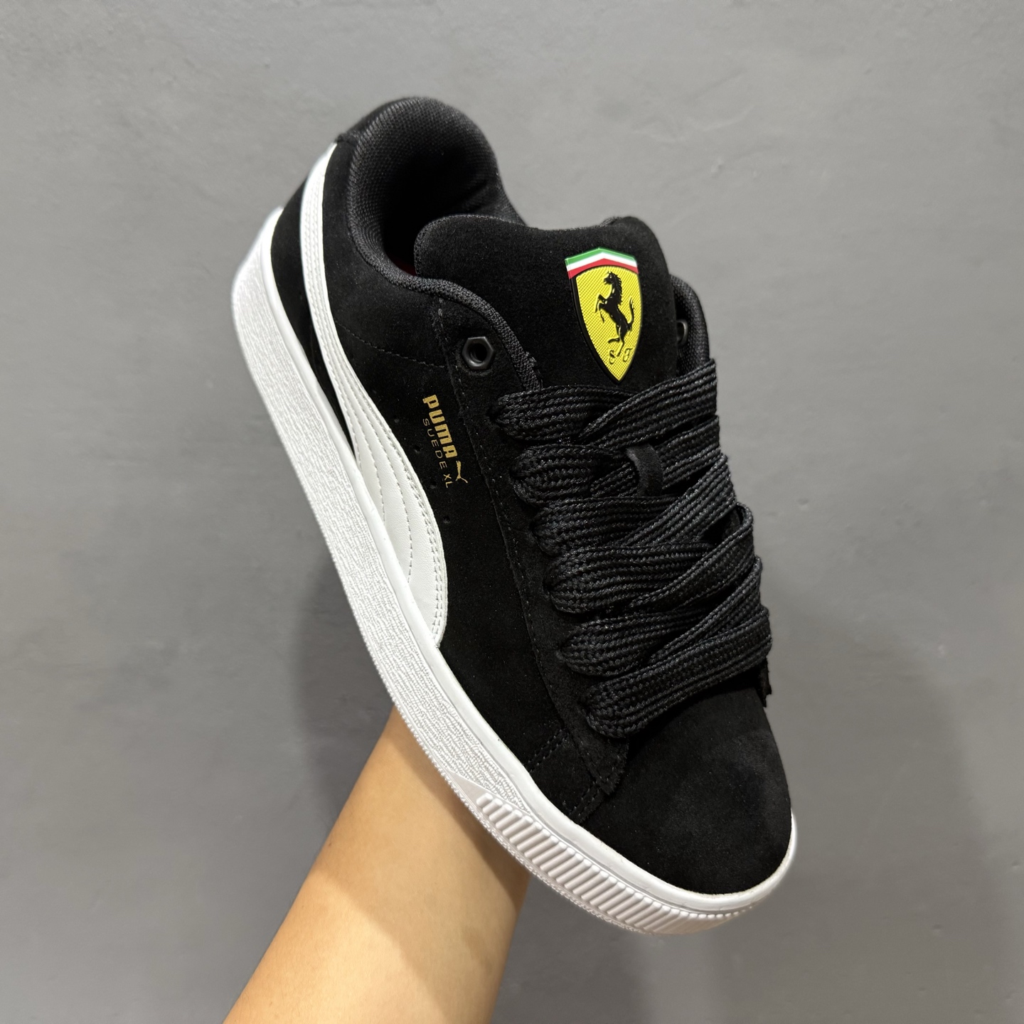 160 PUMA彪马 Suede XL 圆头面包鞋 黑黄白 308220-01